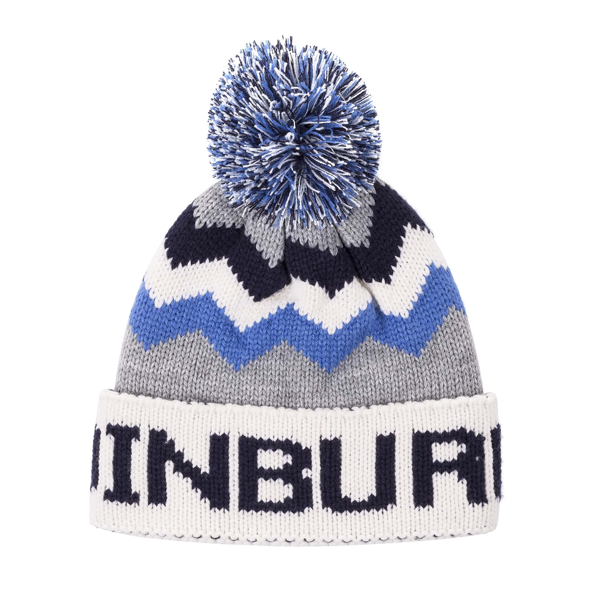 Eurostick Scotland Wales Ireland City Bobble Pom Pom Beanie Hat (Edinburgh Grey/Blue/Navy), One Size