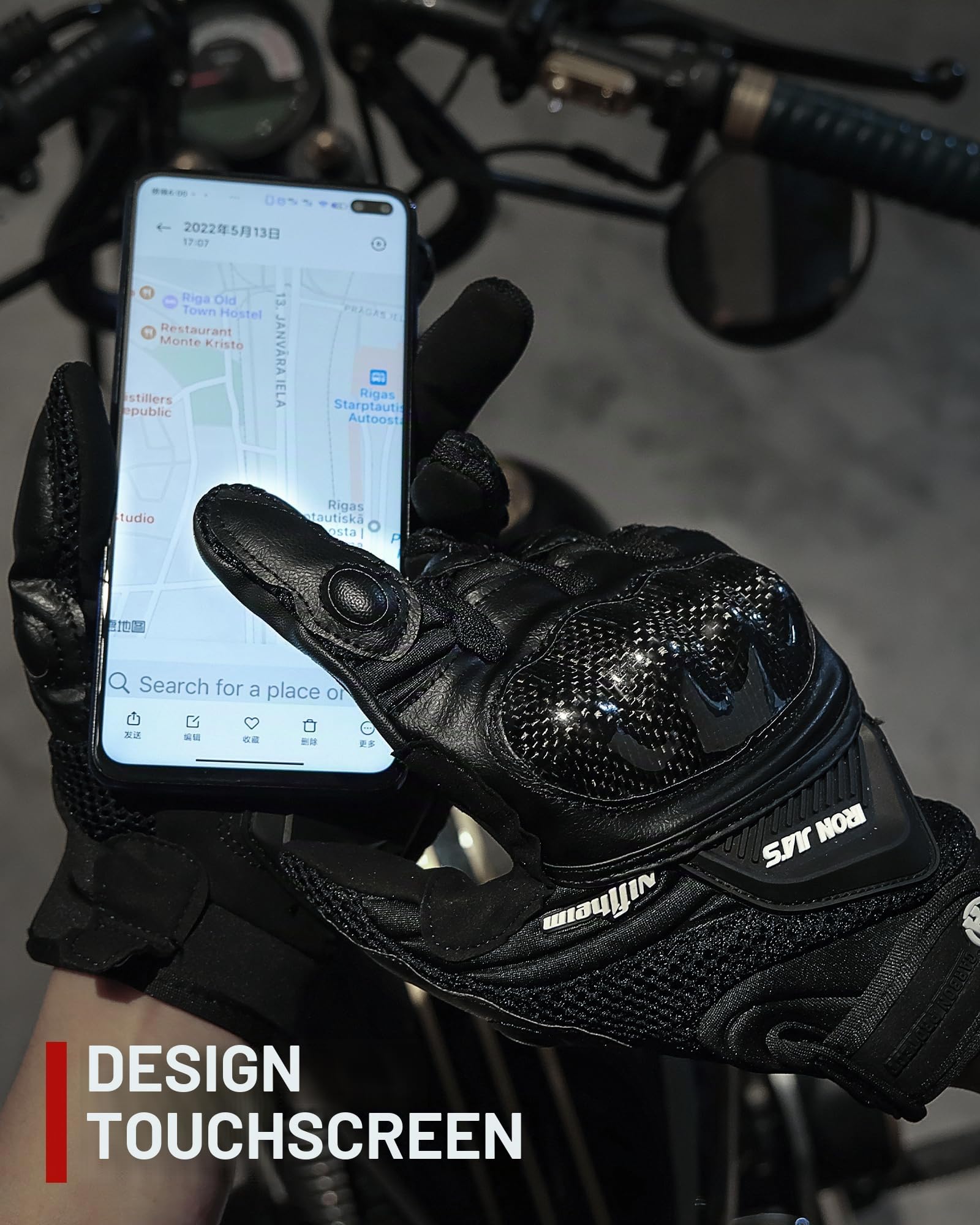 Guanti moto da uomo Touch Screen da donna Outdoor Riding Locomotive Cavaliere Off-Road Guanti da gara All-Finger