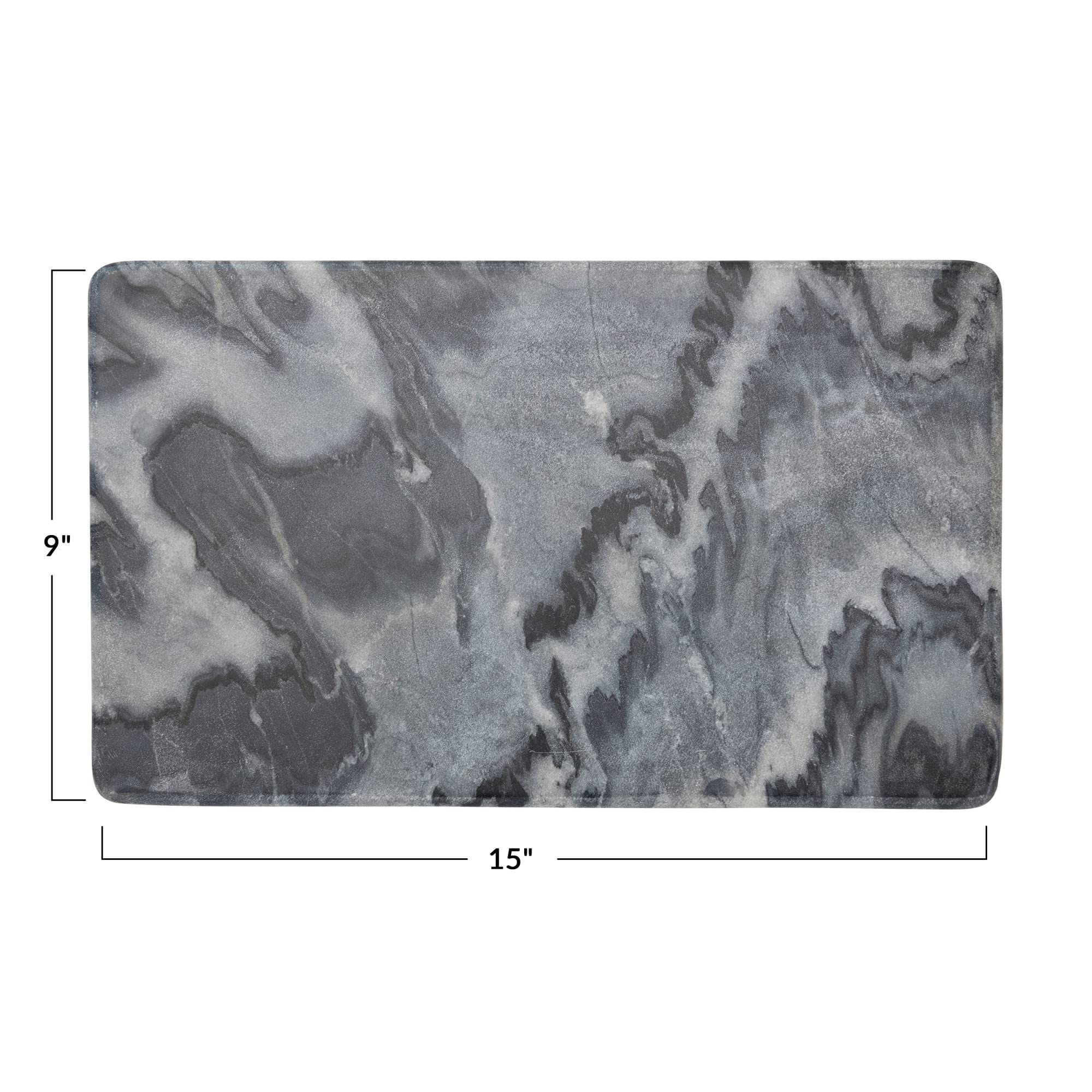 Creative Co-Op Marble Charcuterie, Grey Cheese/Cutting Board, Gray