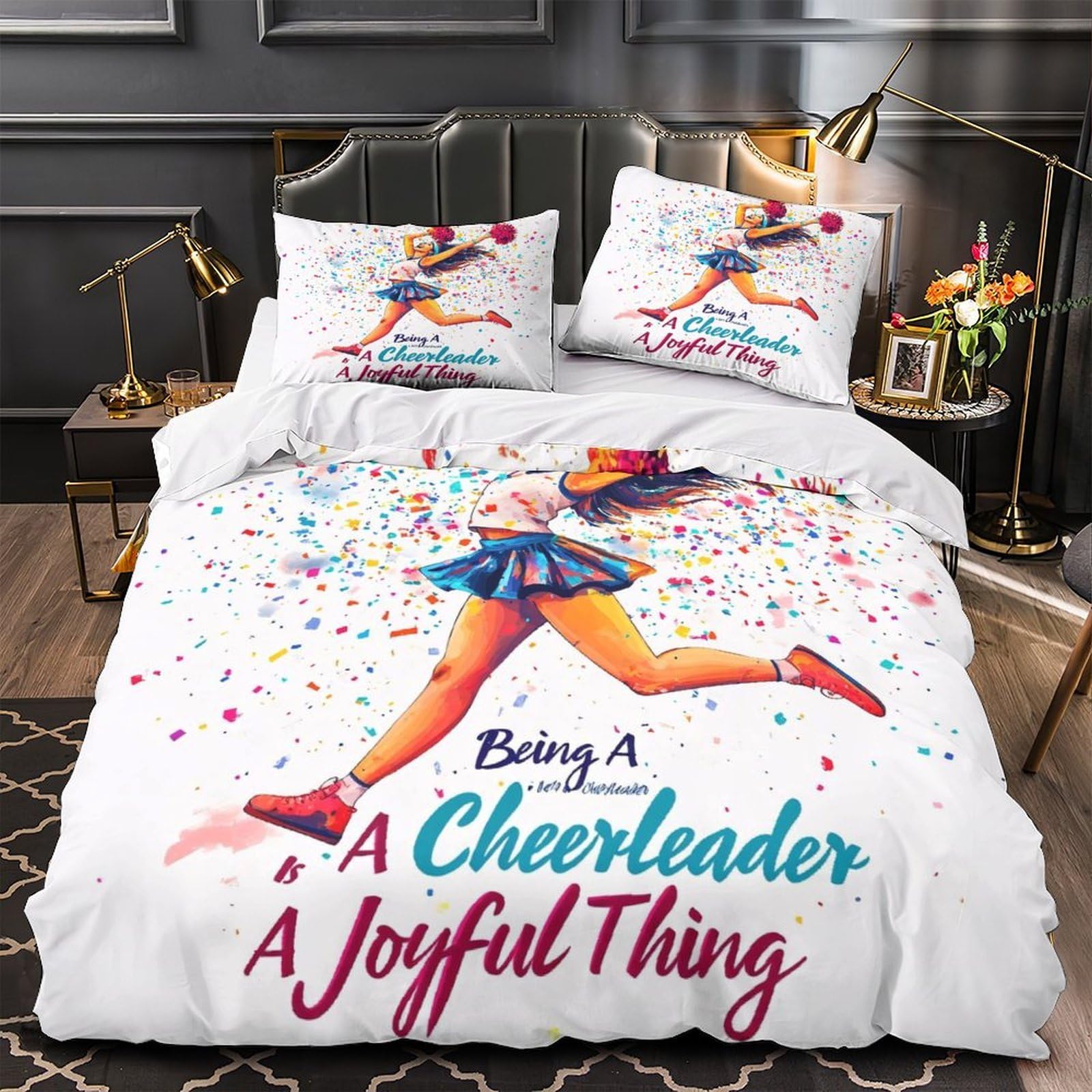 Housse de couette poisson-chat en microfibre King 220x240 cm