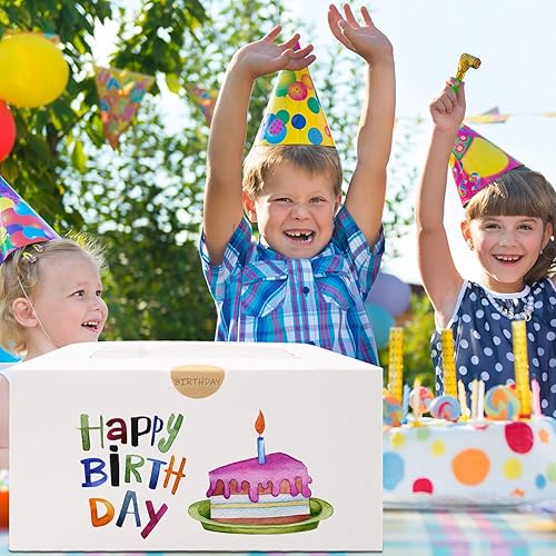 Miniatura 13 de Moretoes 40 cajas para pasteles, cajas blancas de panadería de 10 x 10 x 5 pulgadas con ventana para el día de San Valentín, día de la madre