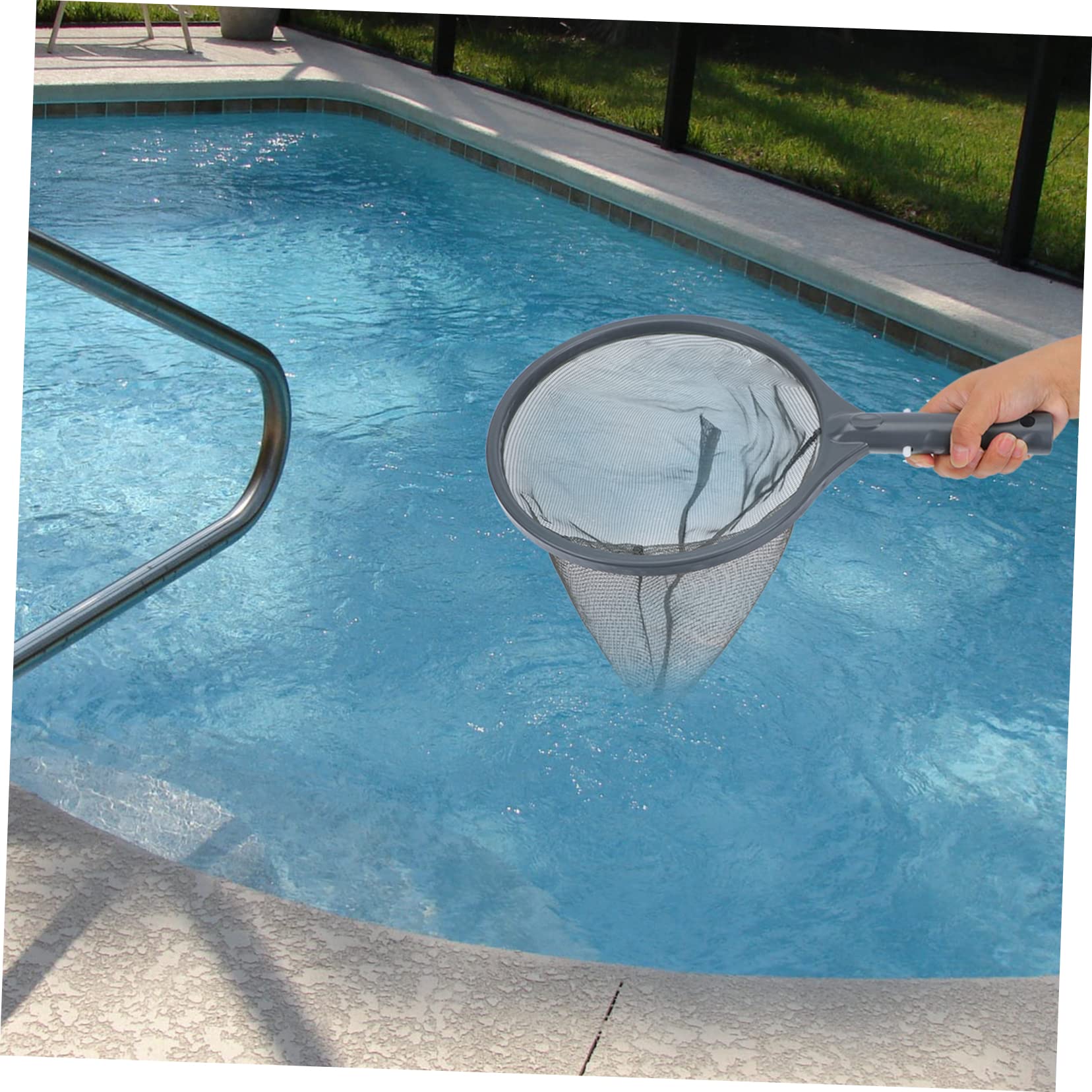 Red Práctica para Limpieza de Piscinas Pequeña y Portátil, de Plástico y Poliéster, Adecuado para Limpiar Hojas y Residuos Agua