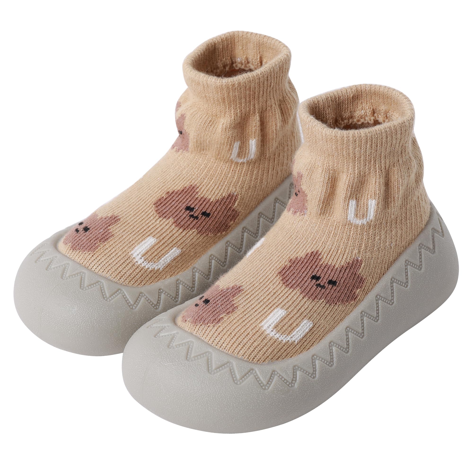 XQ&XG Calzini Scarpe Antiscivolo per Bambini, Scarpe Primi Passi Neonato, Suola Morbida Antiscivolo, Scarpe Traspiranti per Bambino Unisex Calzino Pantofole