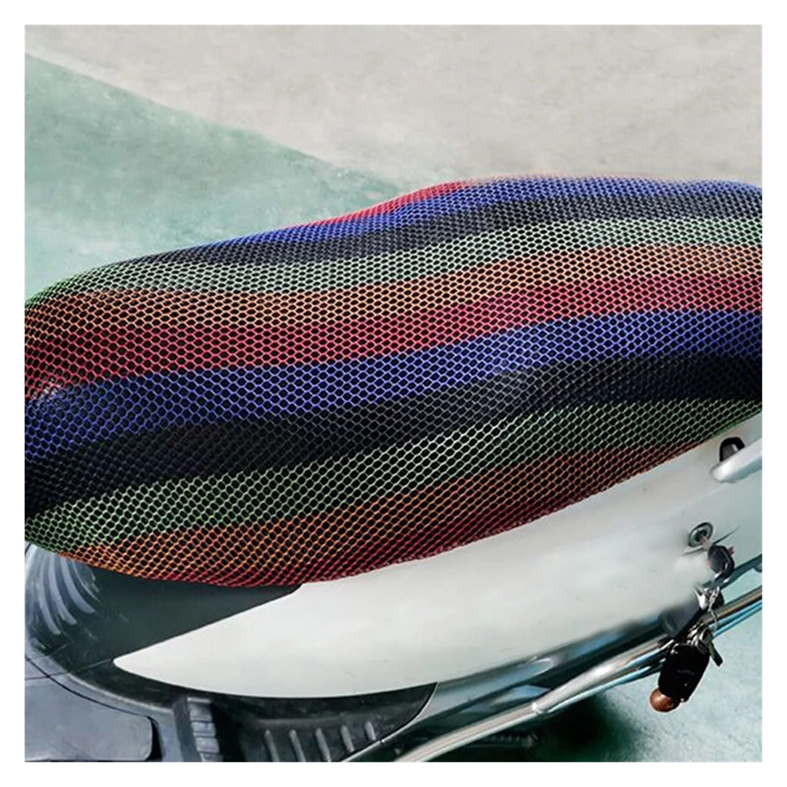 1 coprisella Estivo Traspirante, Cuscino a Rete per Moto, Tessuto a Rete 3D, Antiscivolo, per Scooter.
