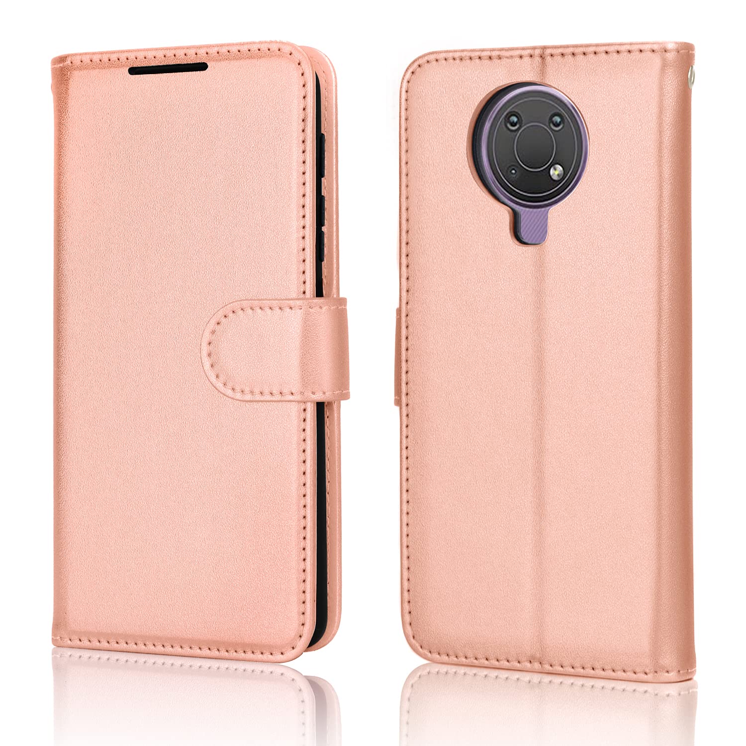 BoerHang Cover per Nokia G42, Slot per Schede, Staffa, Cover Pelle PU Flip Portafoglio, Cover per Nokia G42.(Oro Rosa
