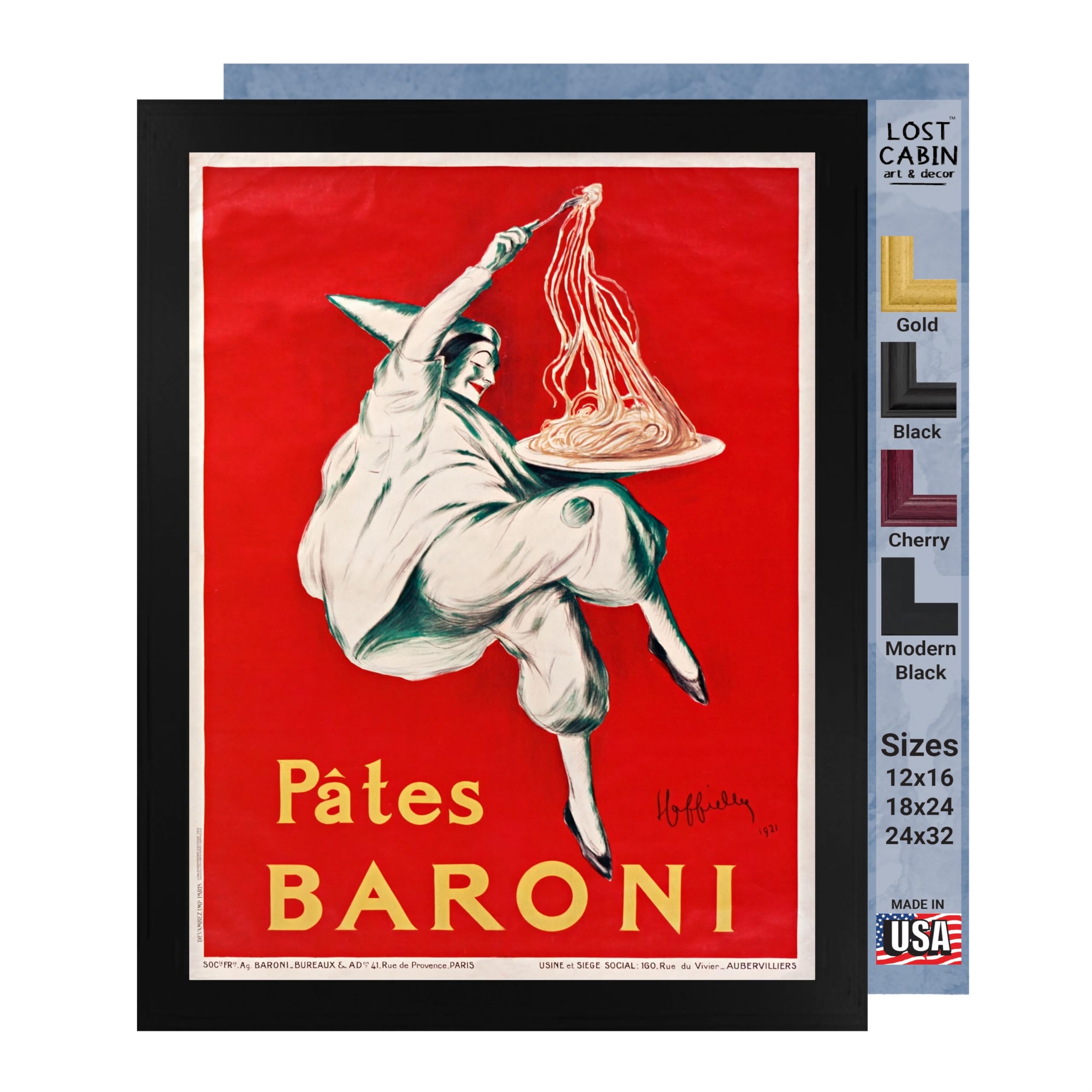 Lost Cabin Pates Baroni by Leonetto Cappiello | Print Unframed | Fine Artwork Painting Reproduction | Framed Wall Art Decor Poster Gift | Image: 12x16 No Frame
