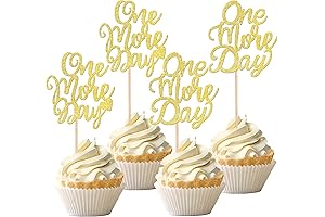 24 PCS One More Day Cupcake Toppers