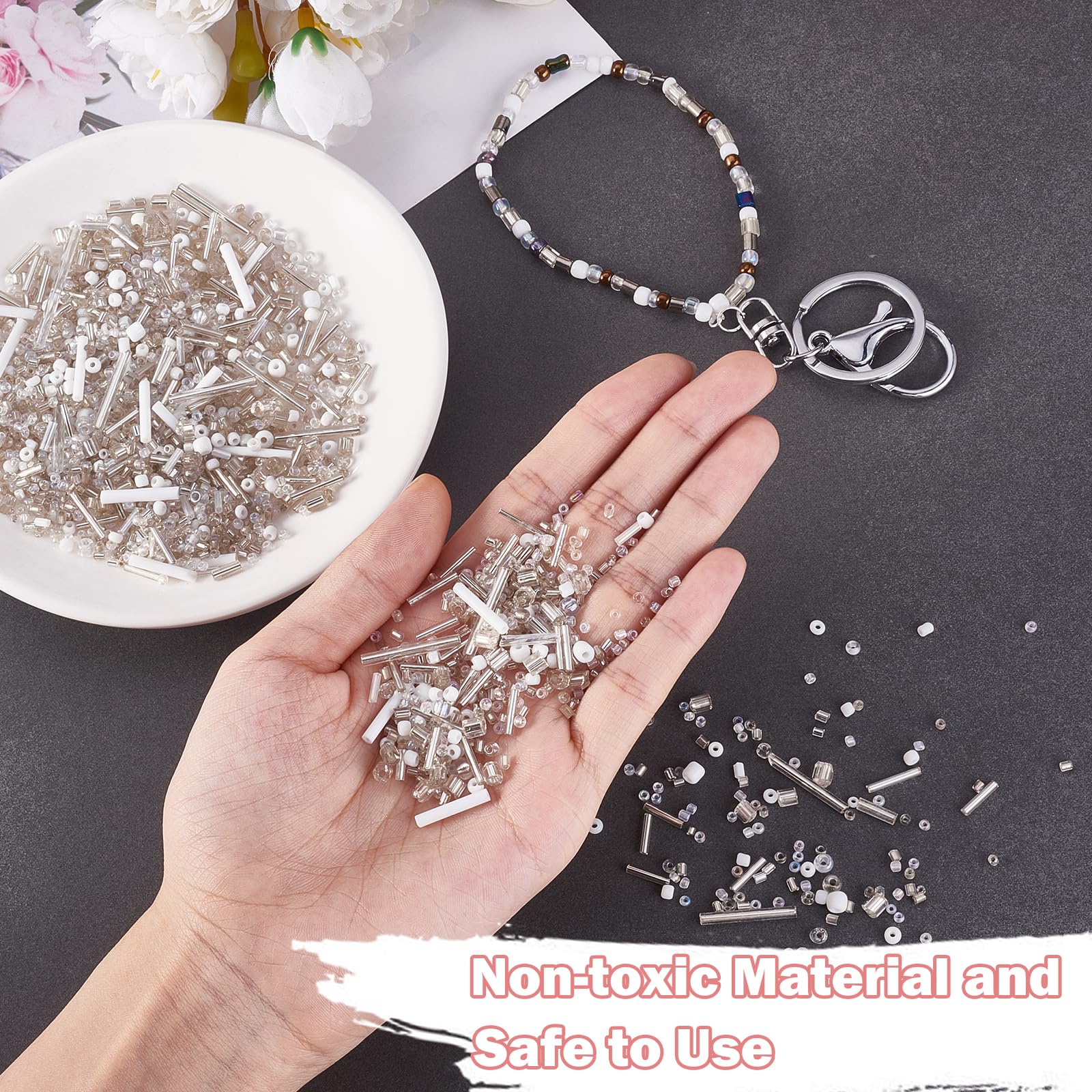 BEEFLYING 1 Pack Assorted Glass Seed and Bugle Beads 1.5-4.5mm for Jewelry Making - Image 3