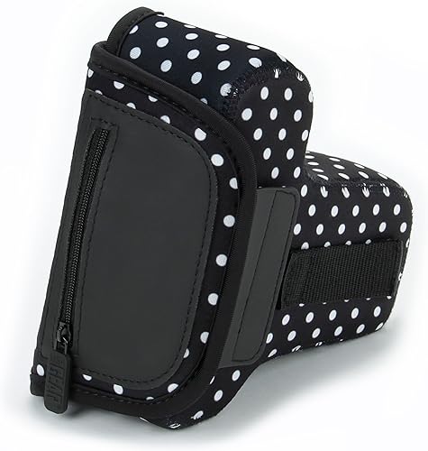 Miniatura 7 de USA GEAR Funda para cámara réflex digital con tecnología de DuraNeoprene, almacenamiento de accesorios y aberturas para correa  Funciona con Nikon