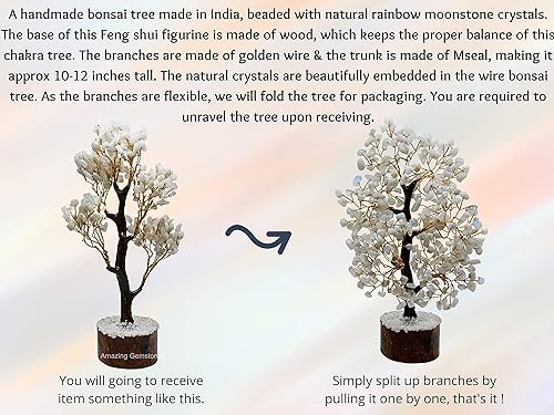 Miniatura 10 de Árbol de la vida de cuarzo transparente natural curativo de primera calidad, bonsái Feng Shui, árbol de la vida de la fortuna para decoración del