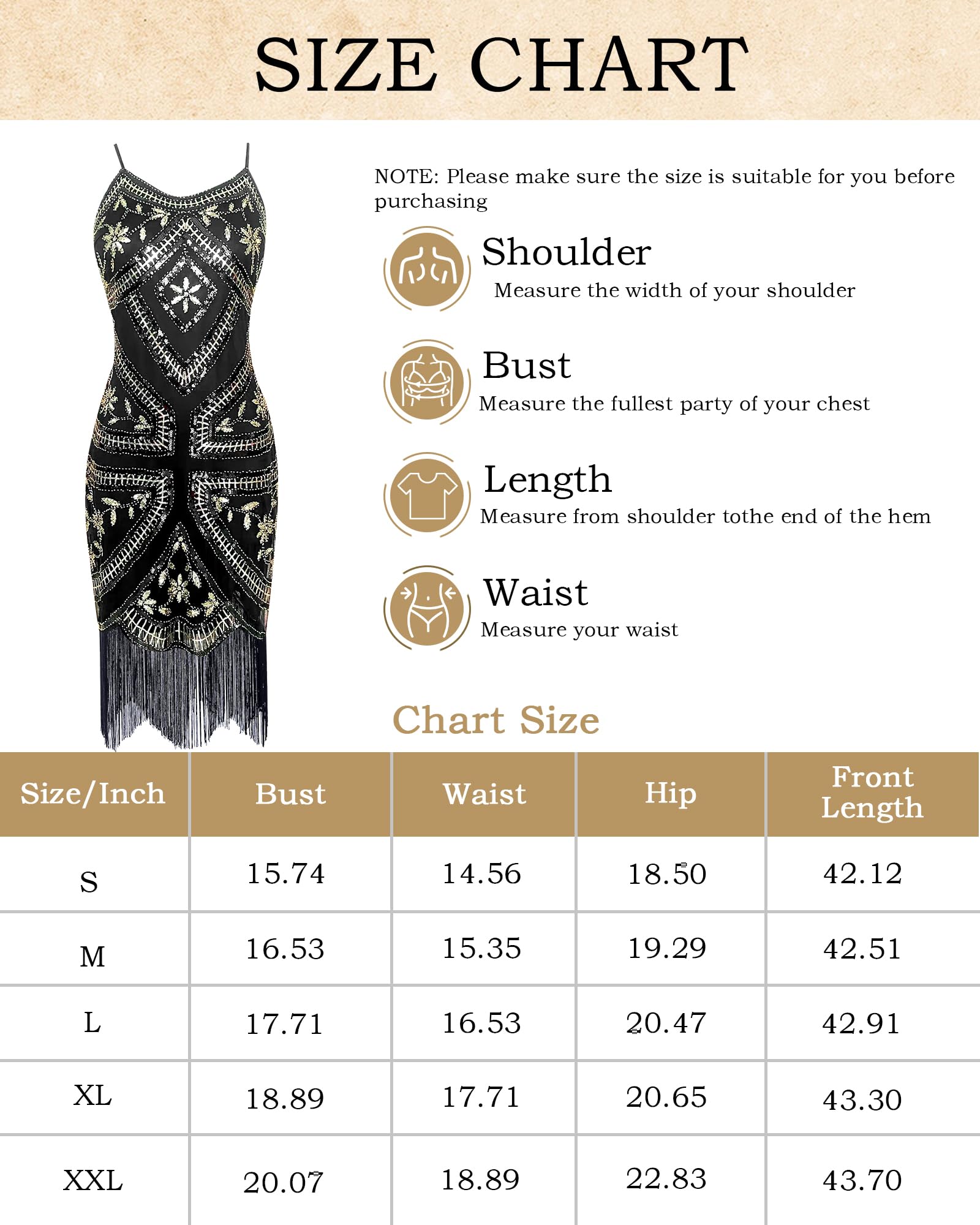 Robe garçonne années 1920 pour femme avec ensemble d'accessoires des années 20 – Tenues des années 1920 pour femmes, noir et doré, taille M