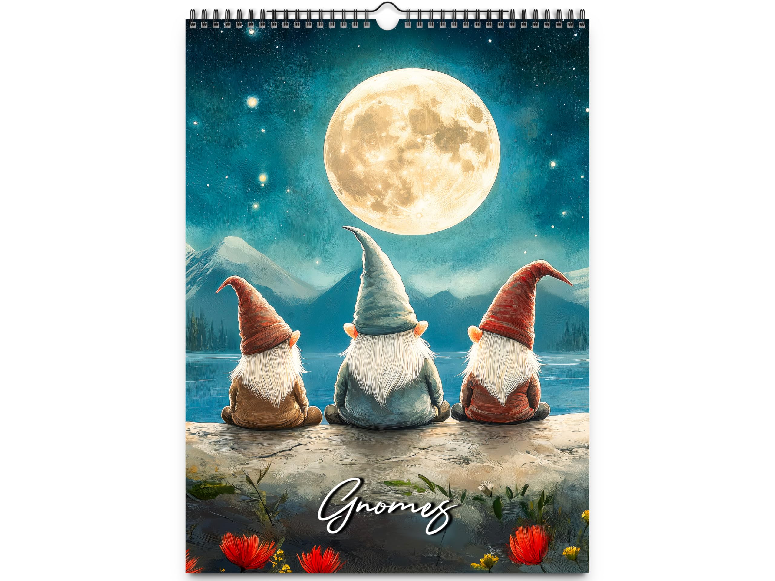 2026 Gnomes Wall Calendar by Kaleidoscope Artisan – Whimsical Adventures with Holidays (Modern, Large 11″x16.5″ Display Size)