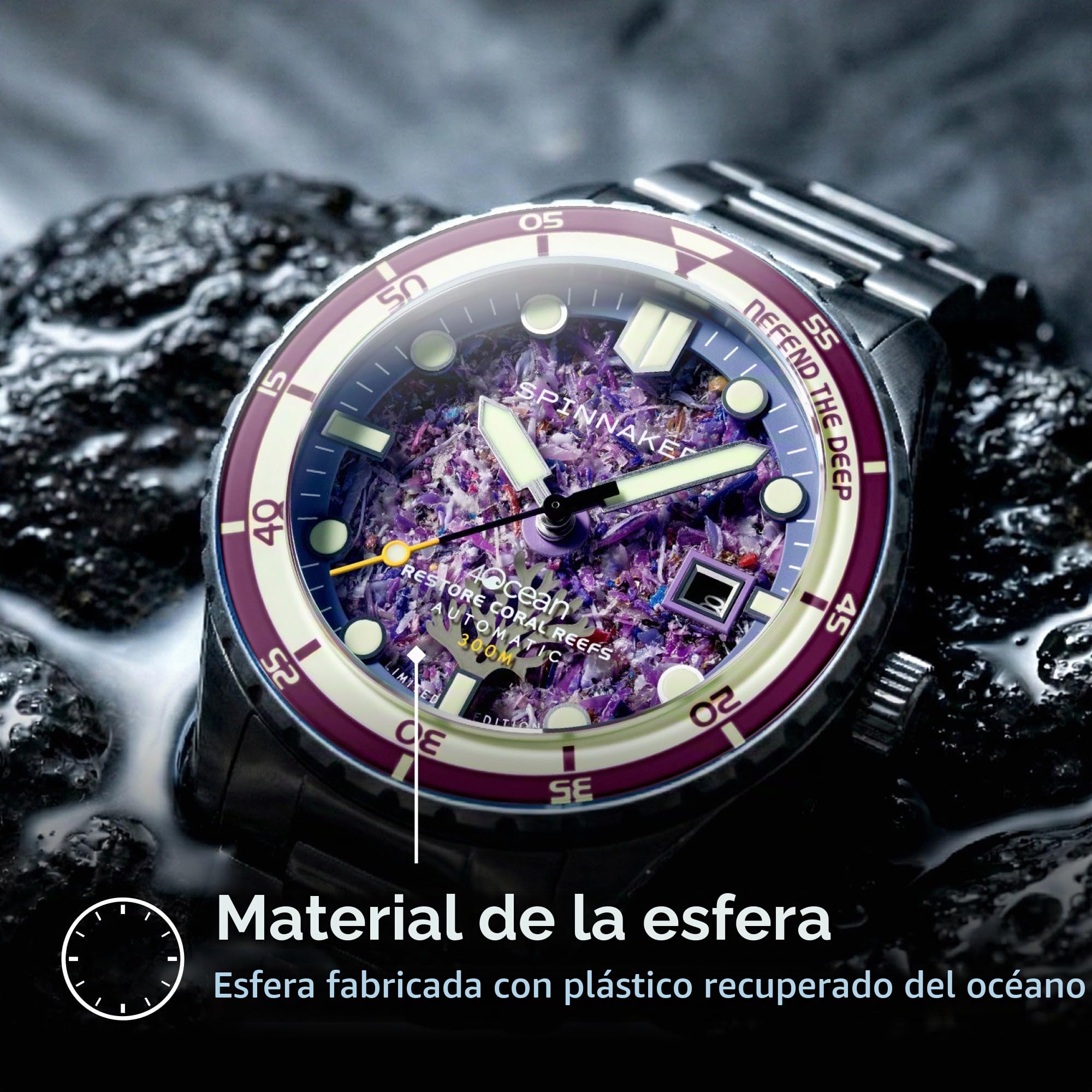 Spinnaker HASS Automatic 4 Ocean SP-5172 - Reloj de edición limitada para hombre de 43 mm con pulsera de acero inoxidable sólido