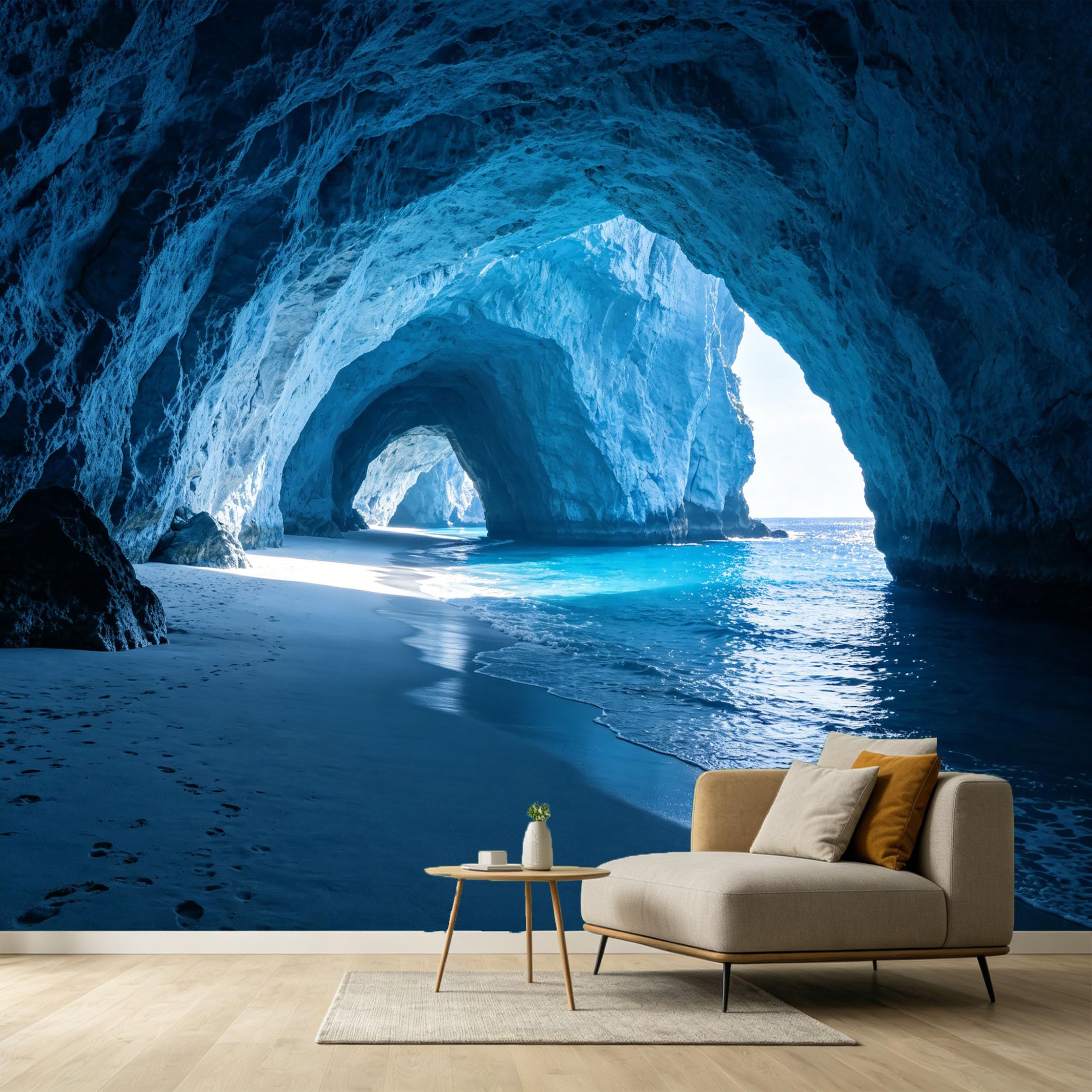Custom Size Wall Murals Marine Ocean Sea Cave Coastal Landscape 3D Trompe L'Oeil SelfAdhesive Wall Fabric Removable Large Wallpaper for Photo Living Room