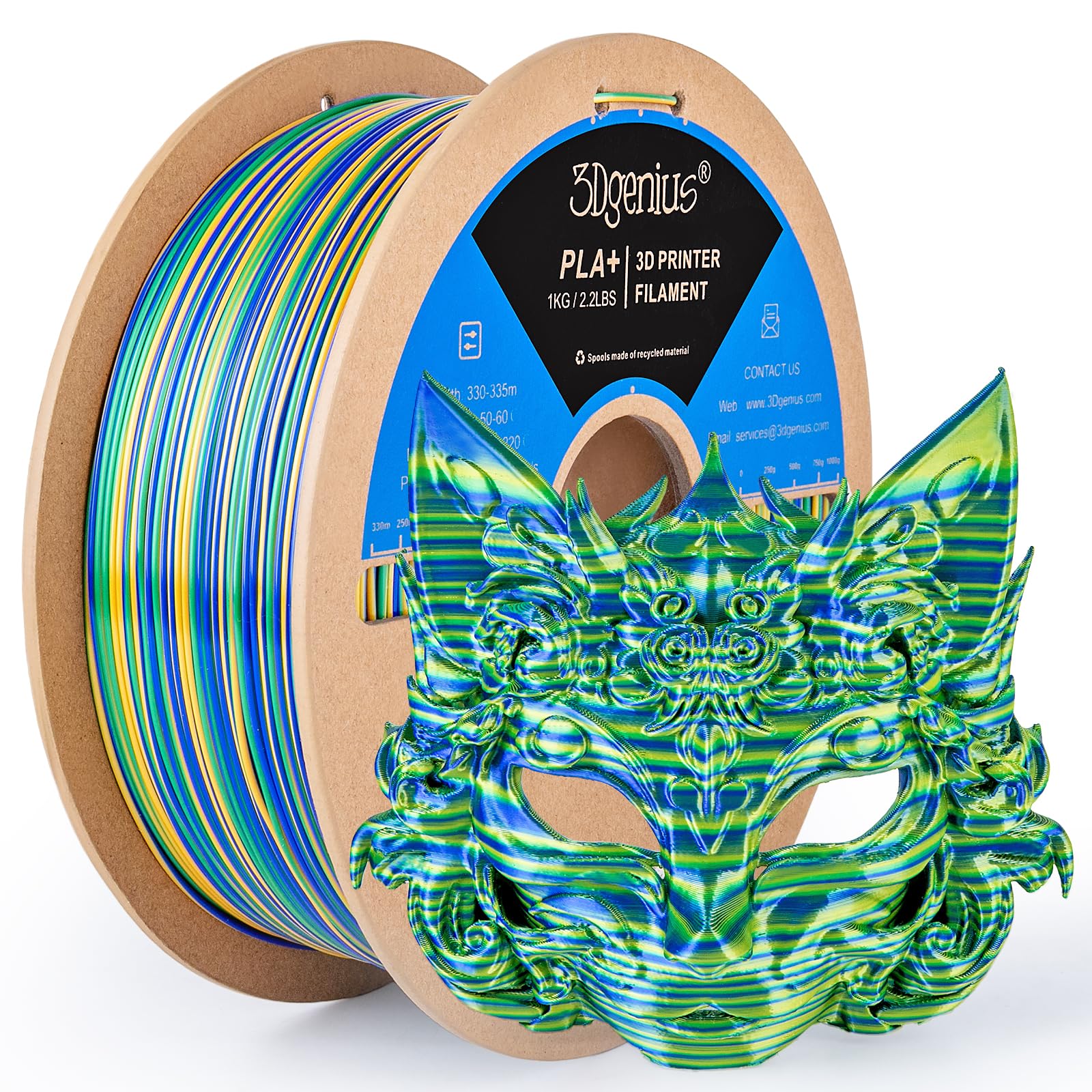 Silk Triple Color 3D Printer Filament - Vibrant Prints -30