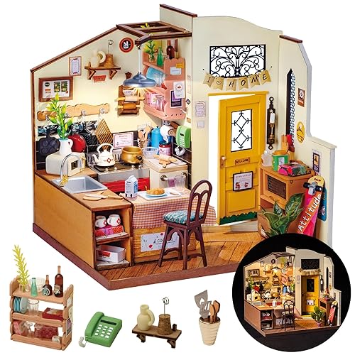 Rolife DIY Miniature Cozy Kitchen House Kit for Adults to