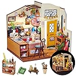 Rolife DIY Miniature Cozy Kitchen House Kit for Adults to Build, Tiny House Making Kit with Furnitures, Halloween/Christmas Decorations/Gifts for Family and Friends (Cozy Kitchen)