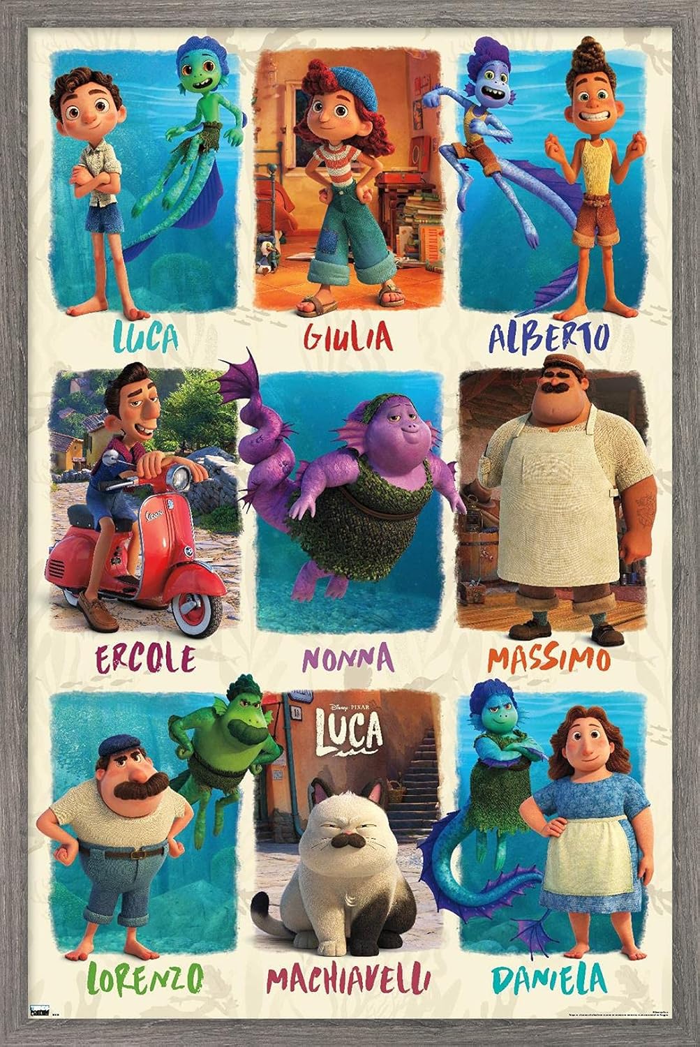 Disney Pixar Luca - Grid Wall Poster, 34L x 22.4W, Premium Unframed Version