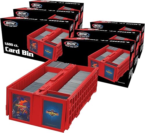 Miniatura 9 de BCW Contenedor de tarjetas coleccionable, con capacidad para hasta 1600 tarjetas, color rojo, caja grande de almacenamiento de tarjetas para cartas