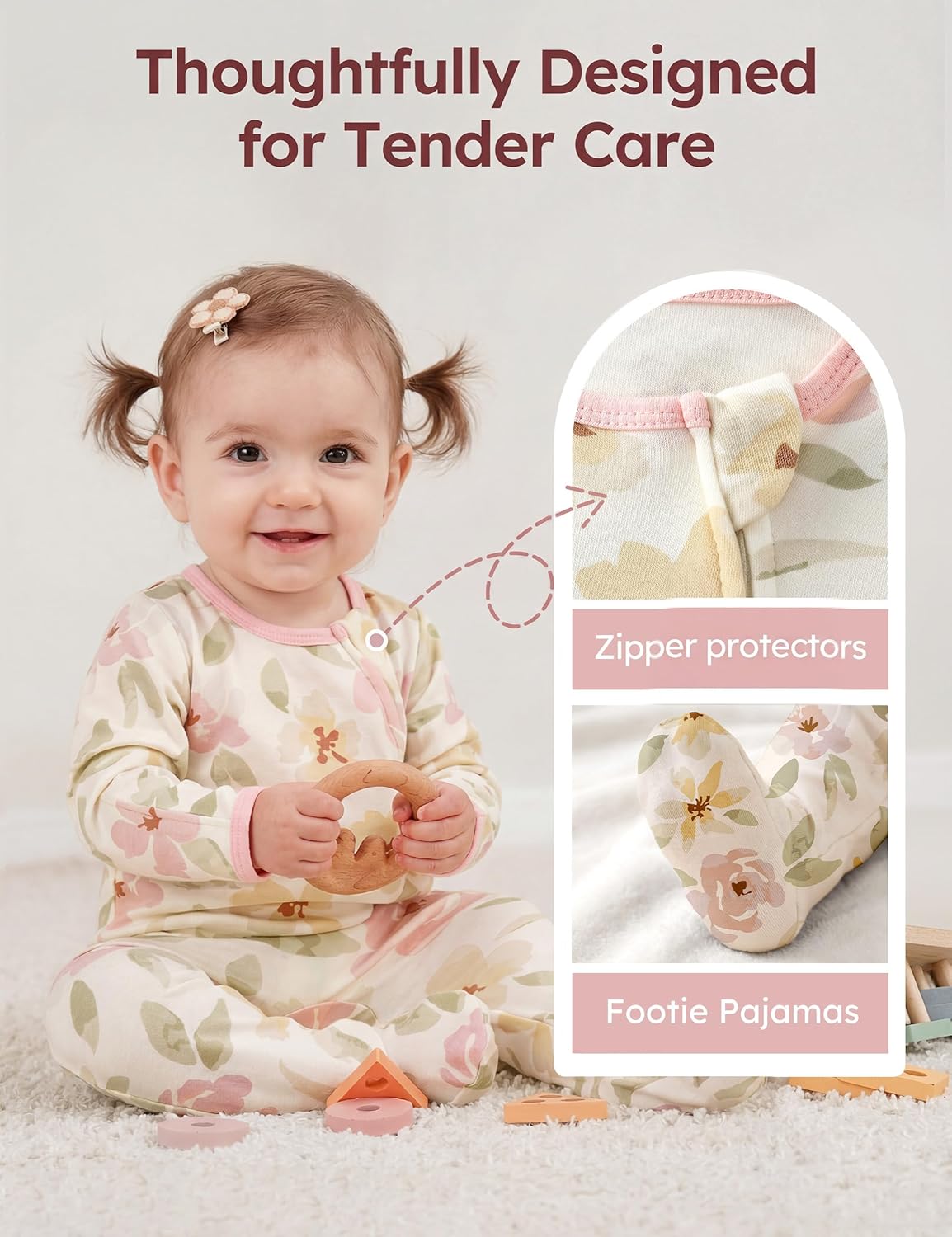 Baby Pajamas 100% Cotton Baby Sleepers for Newborn 0-3 3-6 6-9 Months 3Pcs Footie Pajamas Baby Boys Girls Clothes - Image 4