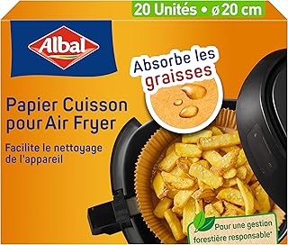 Albal – Baking Paper for Air Fryer – Makes cleaning the device easier – Absorbs grease – For round and square Air Fryers f…