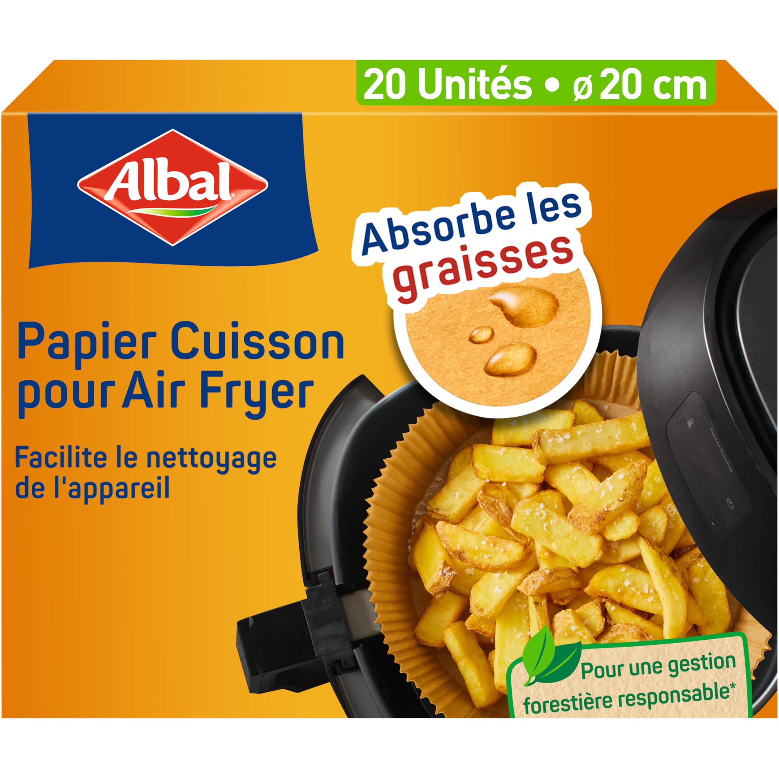Albal Papier Cuisson Air Fryer 4-8 litres Absorbe les graisses