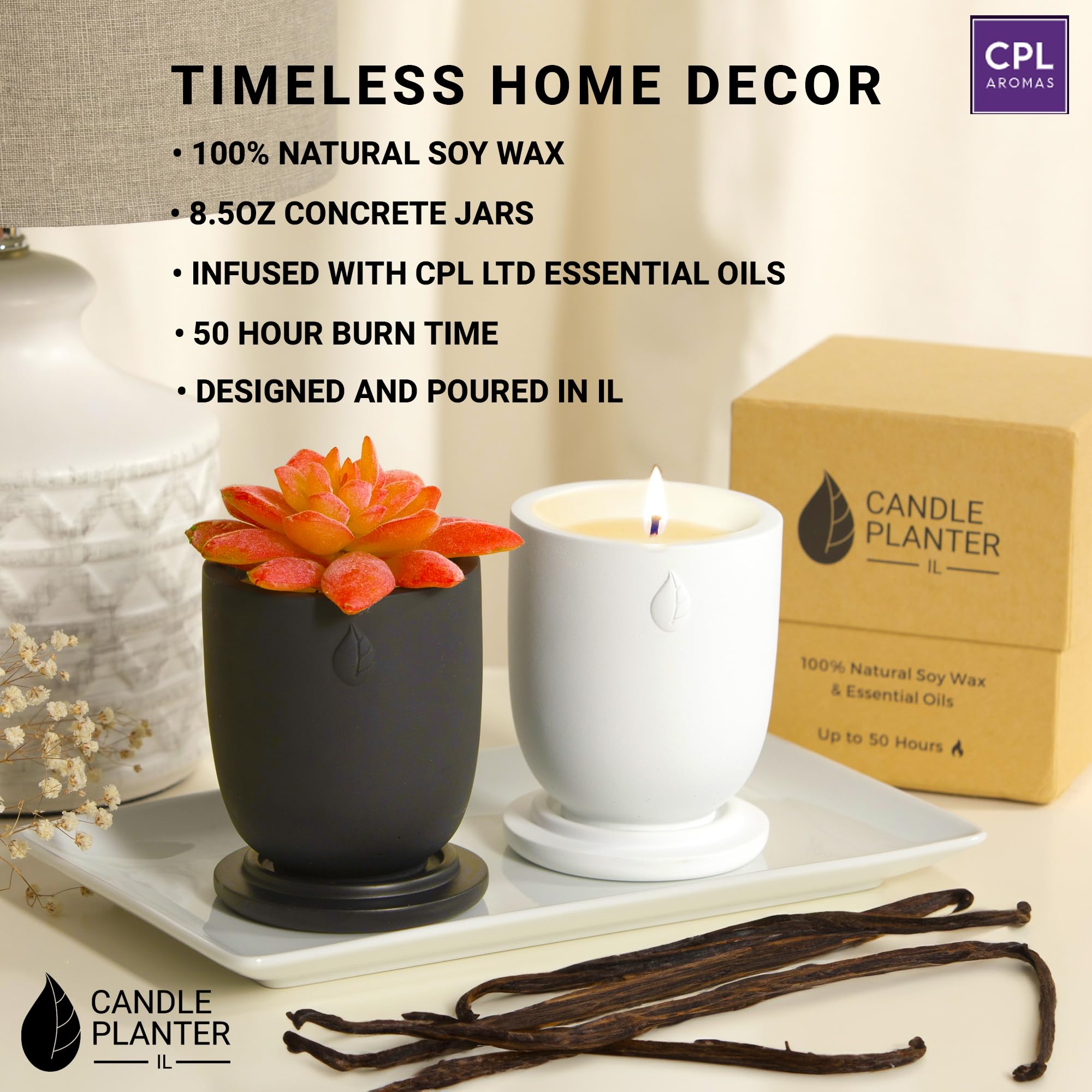 Matani Maceta de velas de cemento de hormigón, velas de aromaterapia para el hogar, velas de soja, vela perfumada y velas en tarro de doble propósito, velas aromáticas fuertes, para padres (sándalo