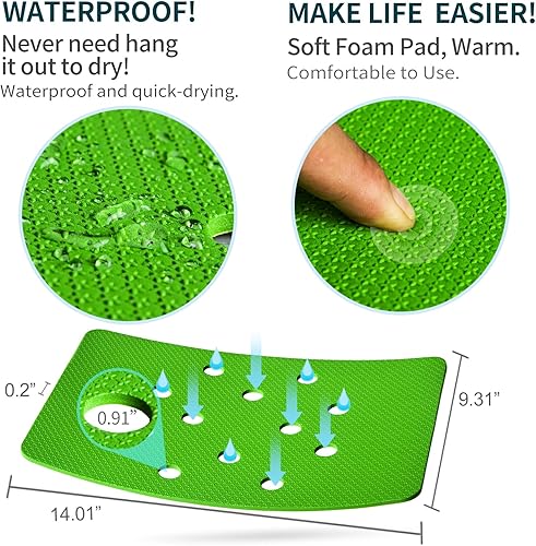 Miniatura 3 de Cojín suave para asiento de ducha, tapete para silla de baño de 14 x 10 pulgadas, almohadilla de espuma antideslizante para silla de ducha, tapete