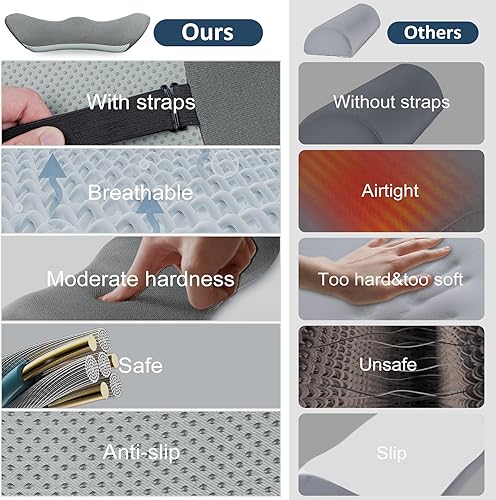 Miniatura 8 de Almohada térmica de apoyo lumbar, almohada de apoyo lumbar con almohadilla térmica desmontable para aliviar el dolor de espalda, almohada de espalda