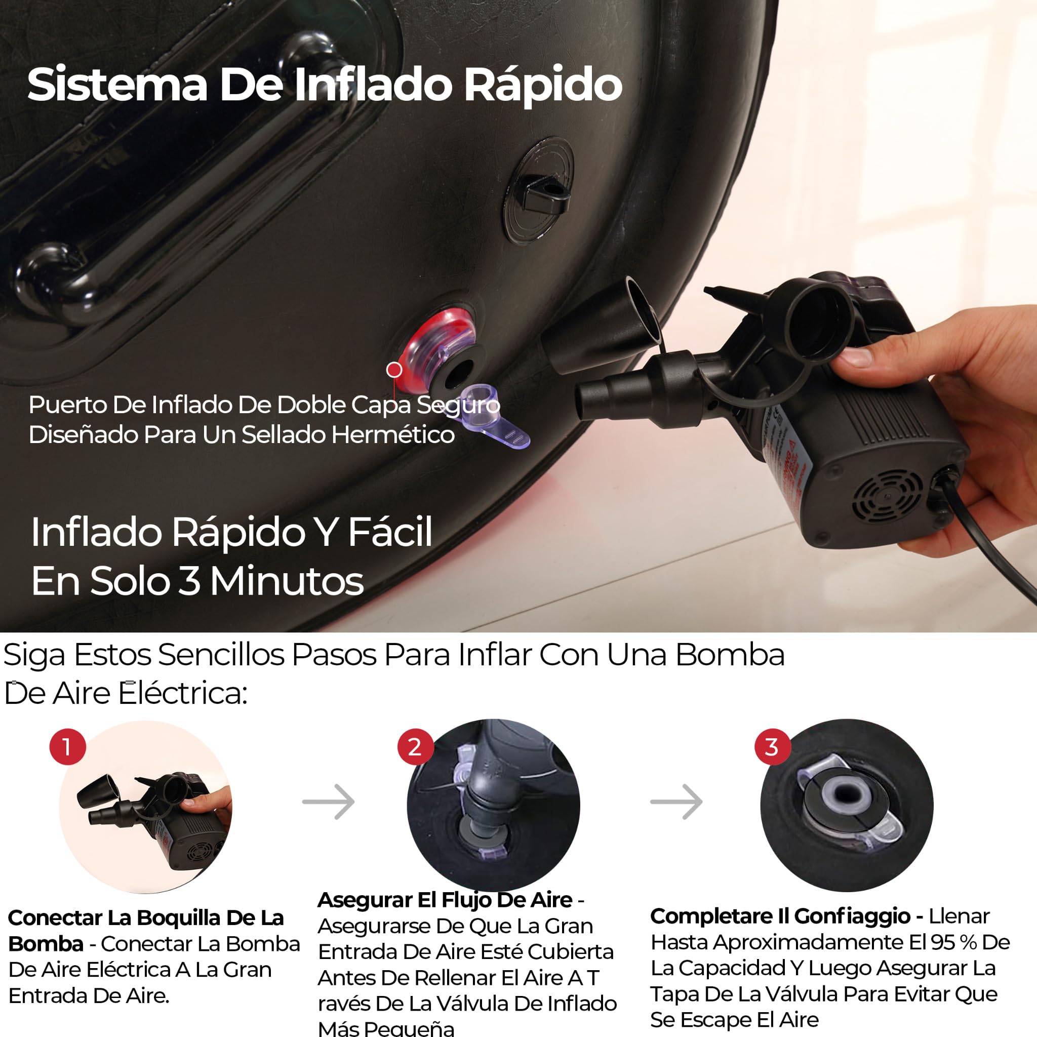 Sillon Tantra Sofá Hinchable Divan Posiciones Sexuales Sexo con Kit de Juguetes Eróticos para Parejas Adultos Incluye Esposas Bola Mordaza Transpirable y Antifaz BDSM