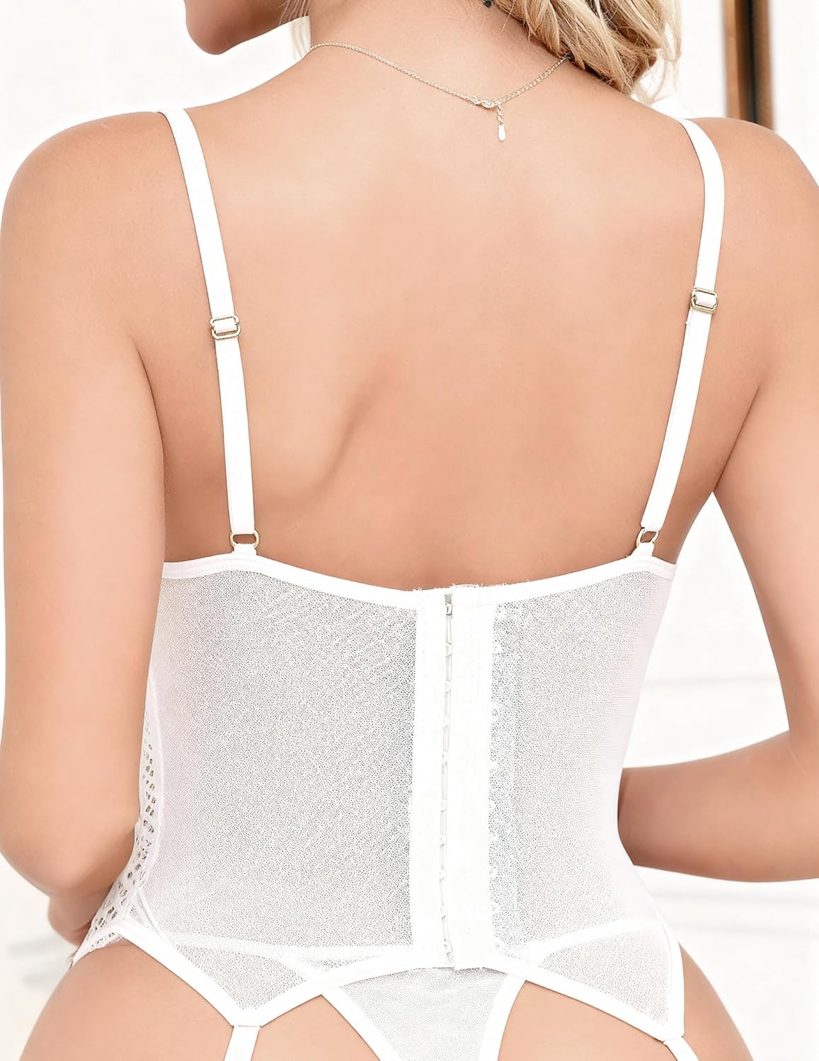 Lingerie Sets for Women Sexy Lace Corset and Panty Exotic Babydoll Sleepwear Robe with Garter Belt & Stockings