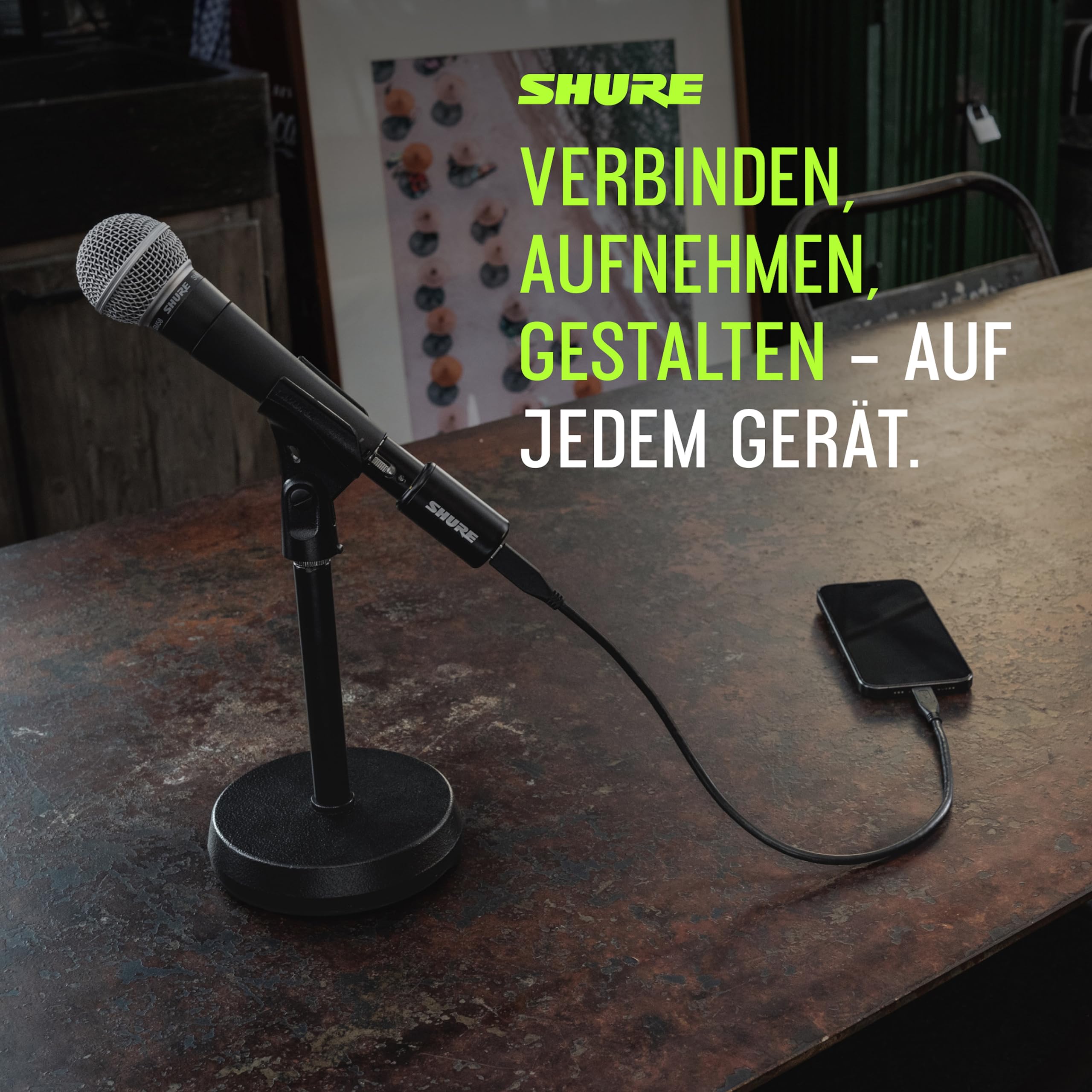 Shure MVX2U Gen 2 Digitales Audiointerface, XLR‑zu‑USB Interface für Mikrofone, für Content Creation und Recording, mit digitaler Audioverarbeitung, kompatibel mit Mac, Windows, iOS & Android‑Geräten