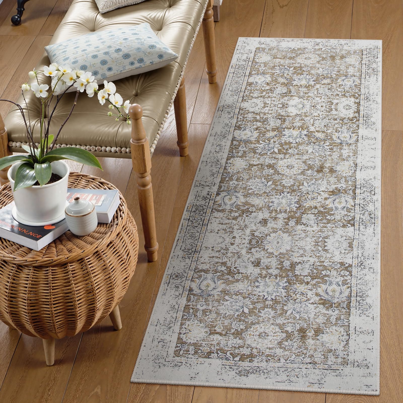 Amazon.com: Lahome Vintage Floral Hallway Rug, 2x5 Ultra