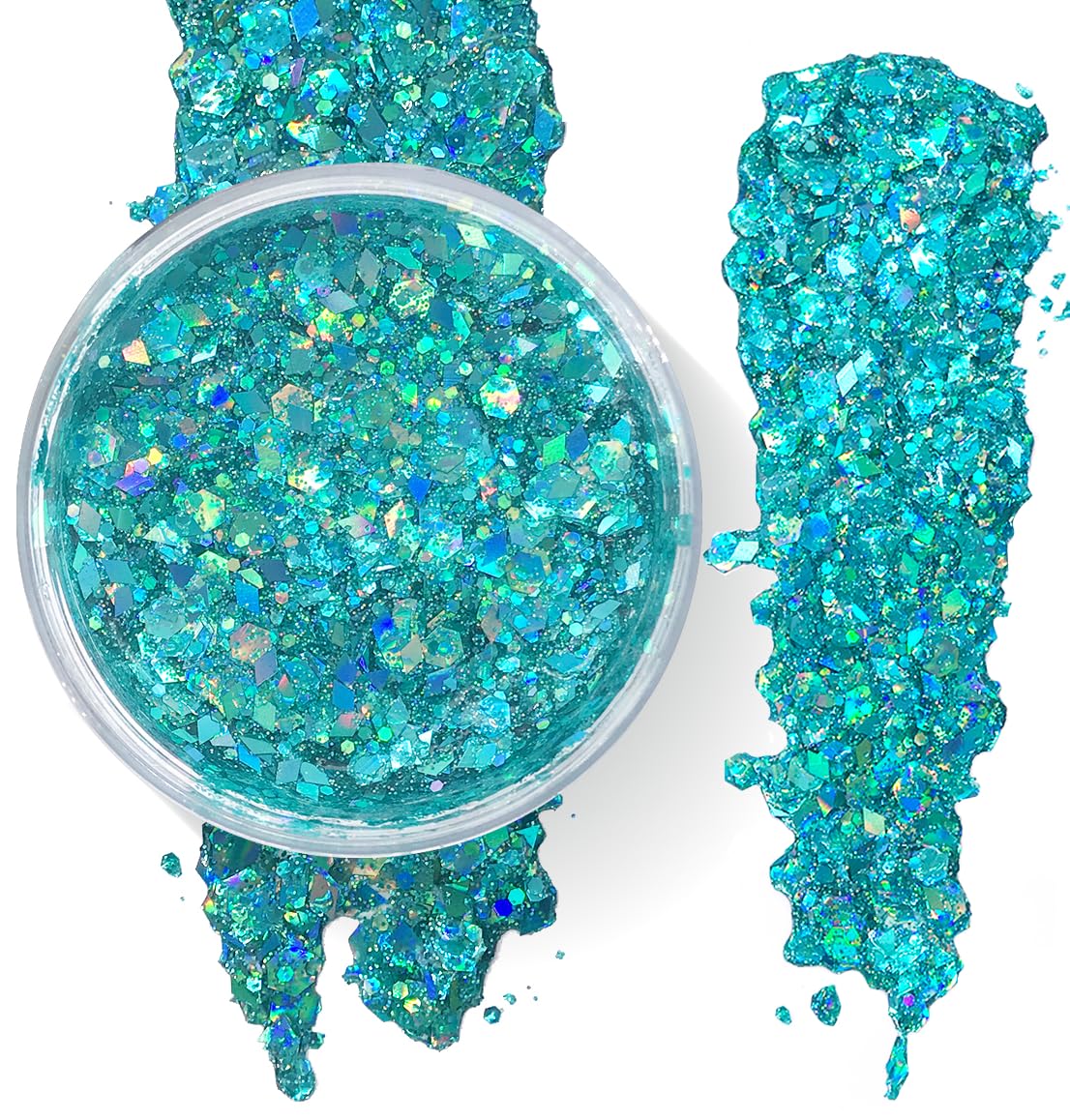 Mermaid Blue - Holographic Body Glitter Gel for Body, Face, Hair - Vegan & Cruelty Free - Electric Bliss Beauty (Aqua Blue)