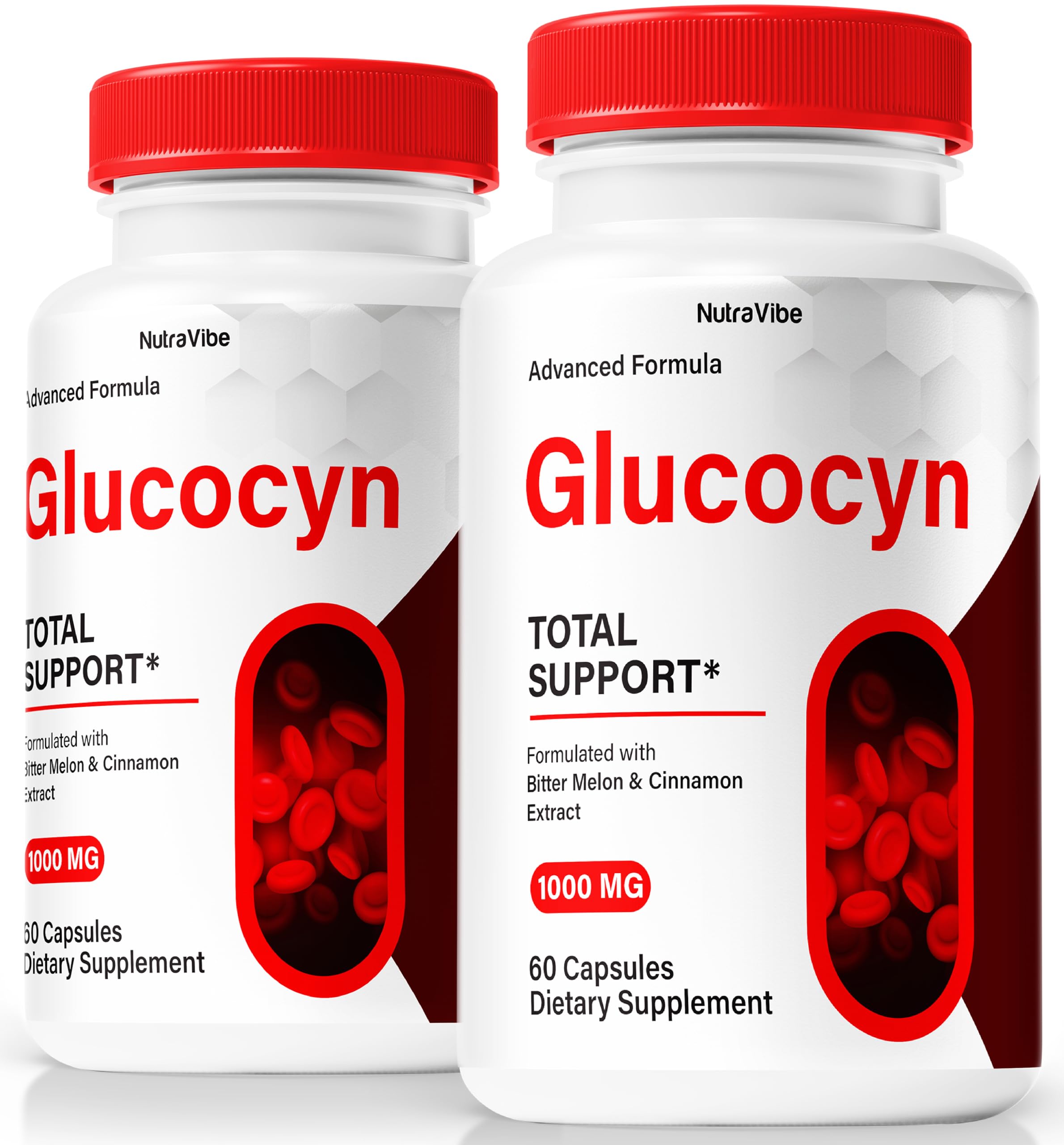 NutraVibe (2 Pack) Glucocyn - Official Glucocyn Pills, All-Natural Formula to Support Healthy Circulation and Overall Well-Being, Premium Glucocyn