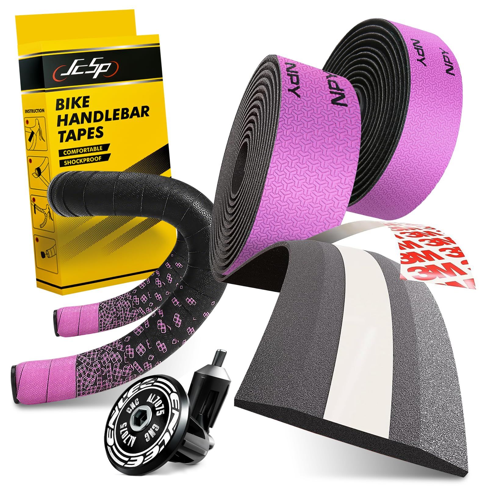 Nastro manubrio, Nastro manubrio bici corsa, Nastro bici da corsa manubrio, Nastro Ammortizzante Anti-Sudore per Manubrio MTB Migliora la Presa della Tua Bici con Questi Nastri Manubrio per Bicicletta