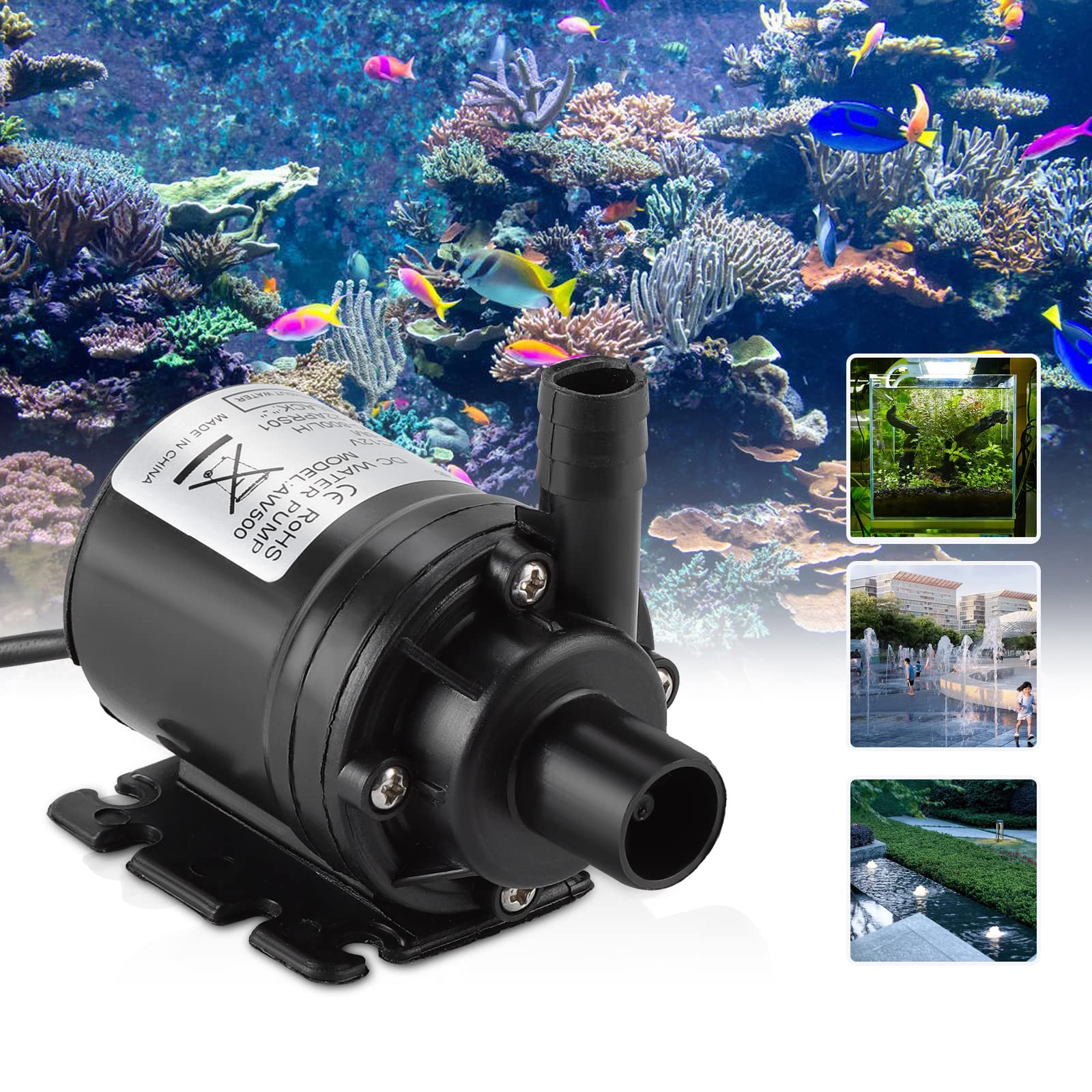 HSEAMALL DC 12V Mini Waterpomp met Filter, Dompelbare borstelloze Waterpomp Amfibische Pomp voor Vijver Aquarium Vissen Tank voor Vijver Aquarium Vissen Tank Zonnefontein Vijver Watercirculatie HSEAMALL DC 12V Mini Waterpomp met Filter, Dompelbare borstelloze Waterpomp Amfibische Pomp voor Vijver Aquarium Vissen Tank voor Vijver Aquarium Vissen Tank Zonnefontein Vijver Watercirculatie