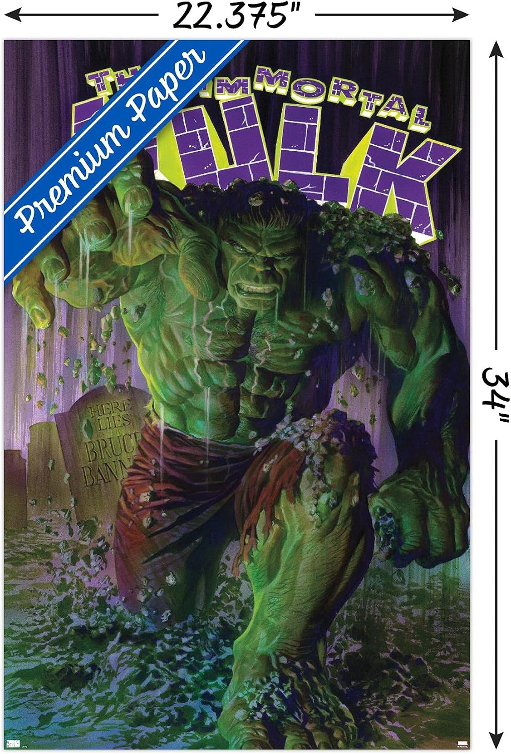 Marvel Comics Hulk - The Immortal Hulk #1 Wall Poster, 34L x 22.4W, Premium Unframed Version