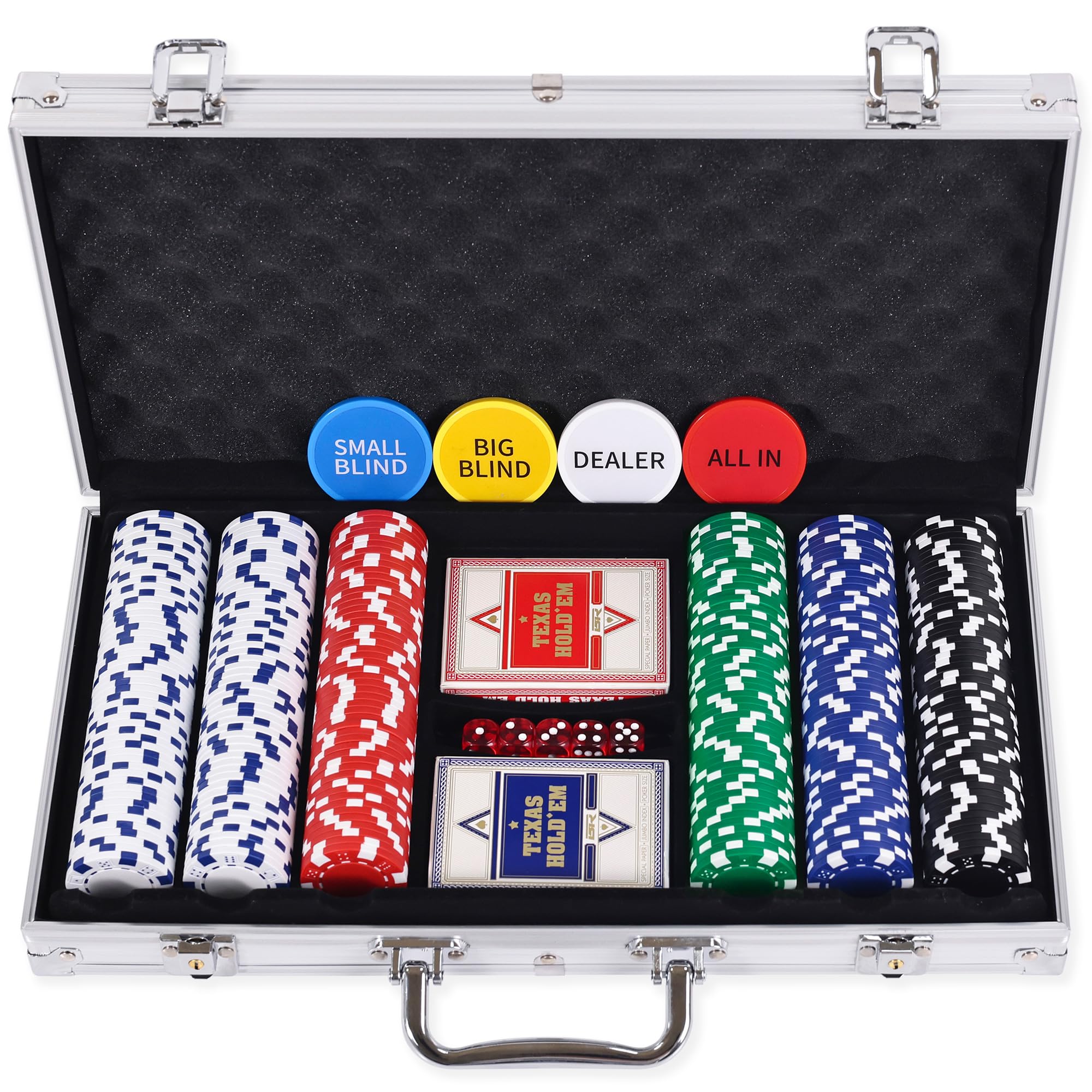 300 Pcs Poker Chips Set for Texas Holdem, 11.5 Gram Chips