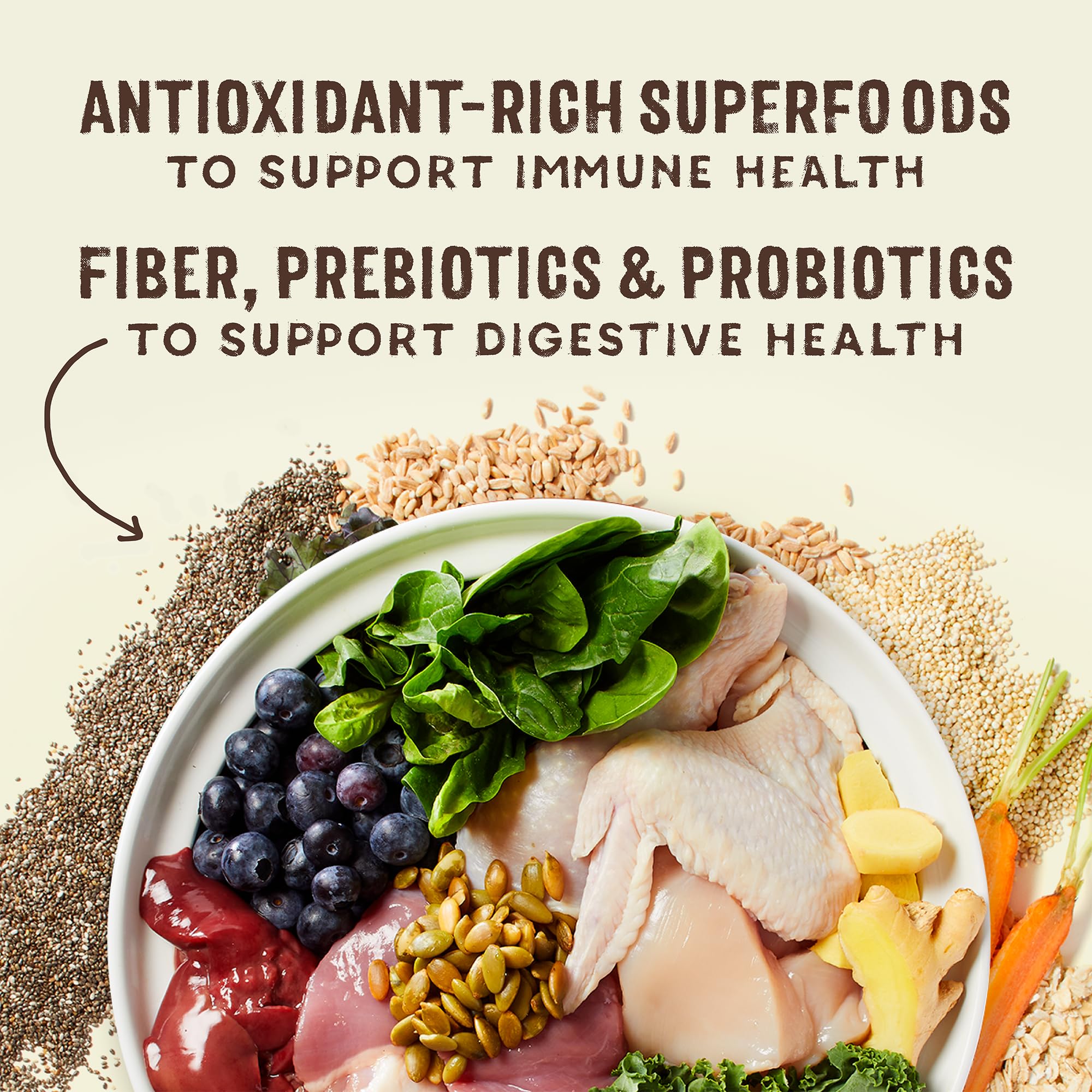 Stella & Chewy's SuperBlends Raw Blend Wholesome Grains Cage-Free Chicken & Duck Recipe with Superfoods, 21 lb. Bag