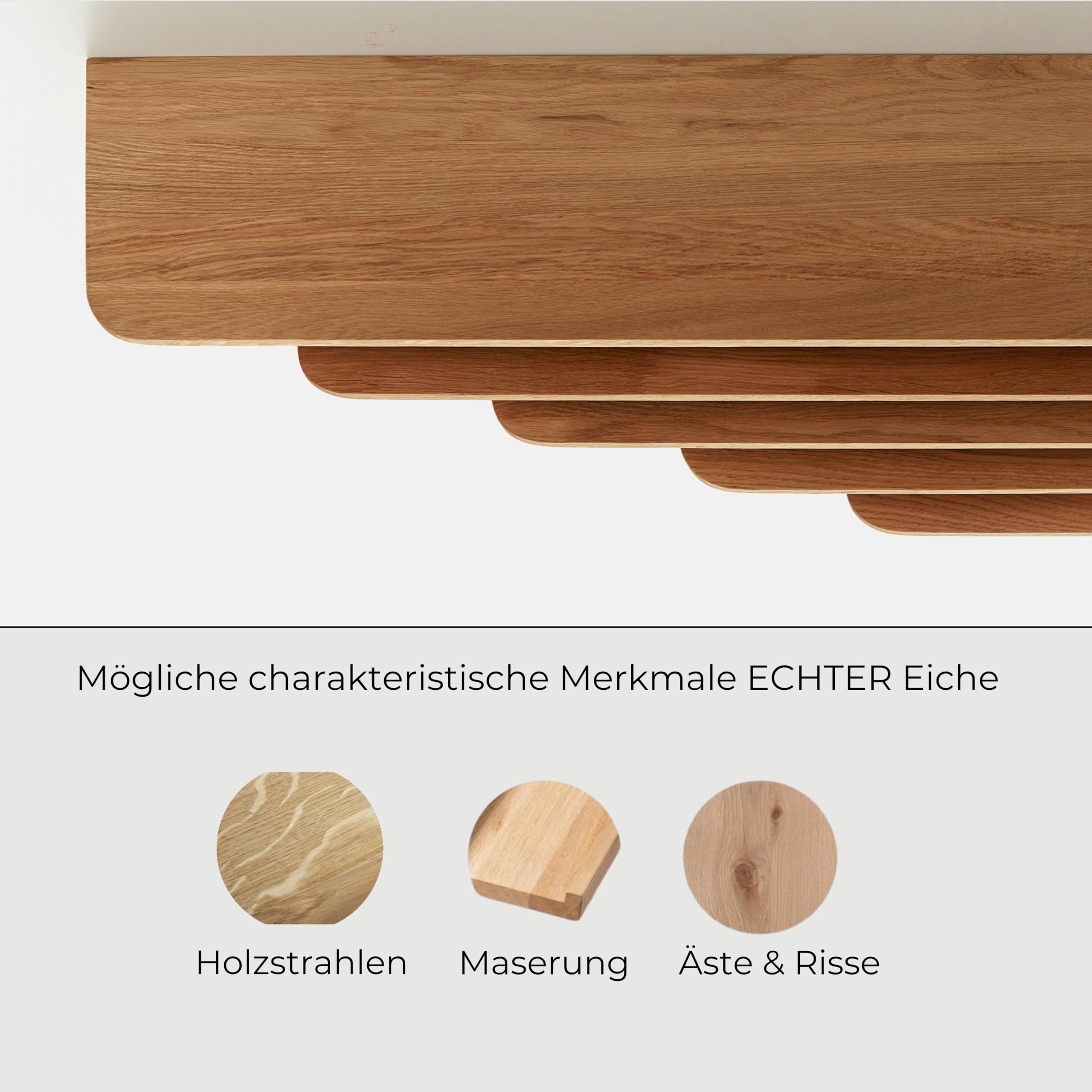 BestLoft Wandregal Holz Schweberegal Schweizer Kante Regal Küche Bücherregal Wand Wandboard Floating Shelves wall Shelf Wandregal schmal Holzregal (17 Zentimeter Tiefe, 80 Zentimeter Breite)