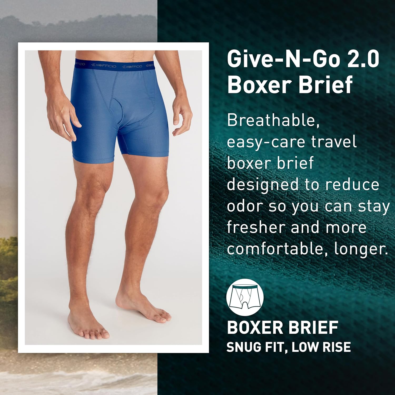 ExOfficio mens Give-n-go 2.0 Boxer Brief - Cool and Comfortable Underwear - Image 3