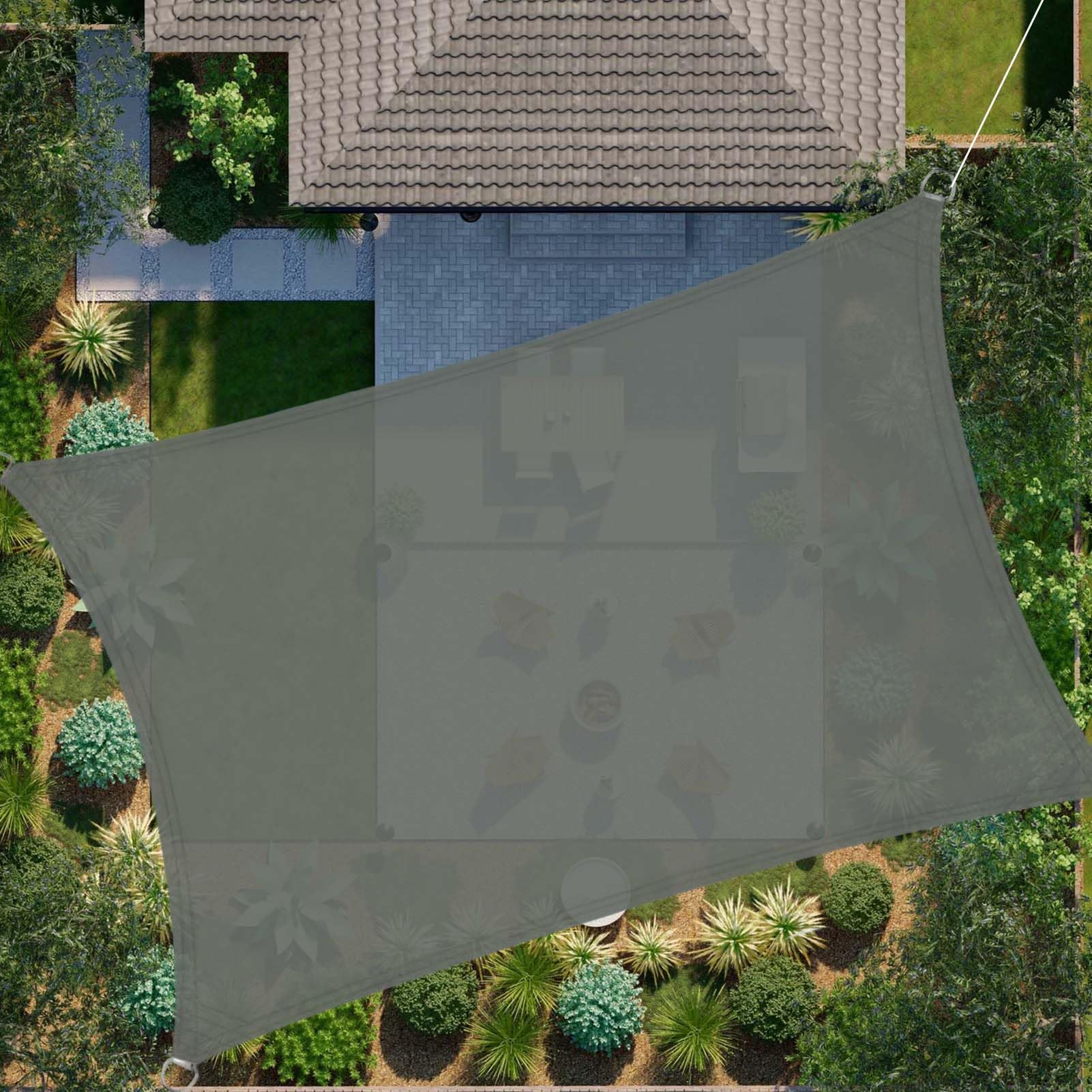 Voile d'ombrage imperméable 4x4m pour ombrager la terrasse en été