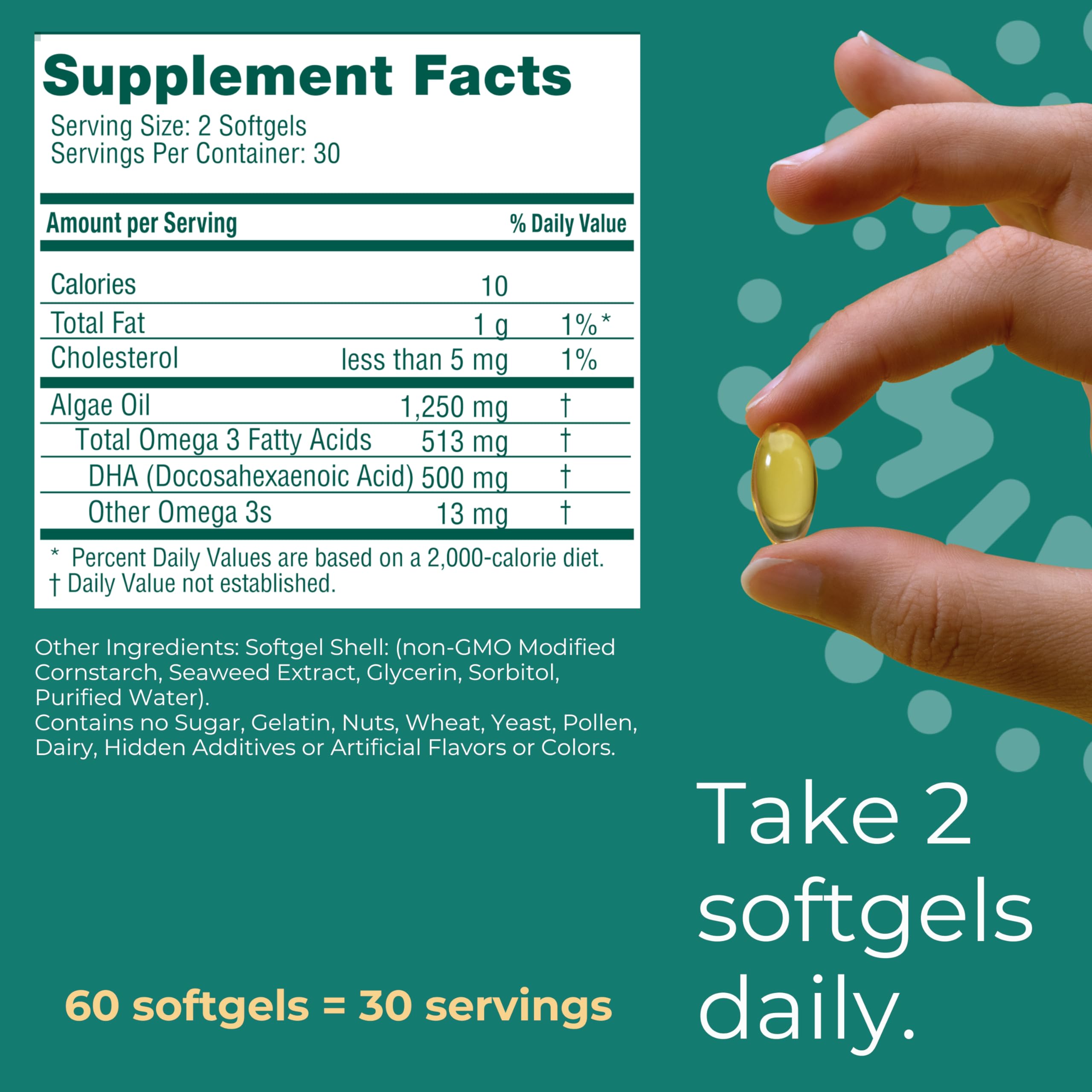 Iwi DHA Omega-3, 60 Softgels (30 Servings), Plant-Based Algae Omega 3, Brain, Eyes & Nervous System Support Dietary Supplement, Krill & Fish Oil Alternative, No Fishy Aftertaste — Amazon image 6