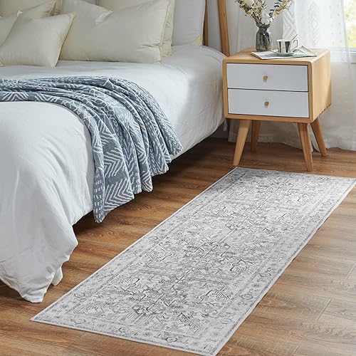 Miniatura 3 de jinchan Alfombra de pasillo de cocina de 2 x 5, alfombra bohemia para pasillo, alfombra lavable, alfombra floral antideslizante con parte trasera de