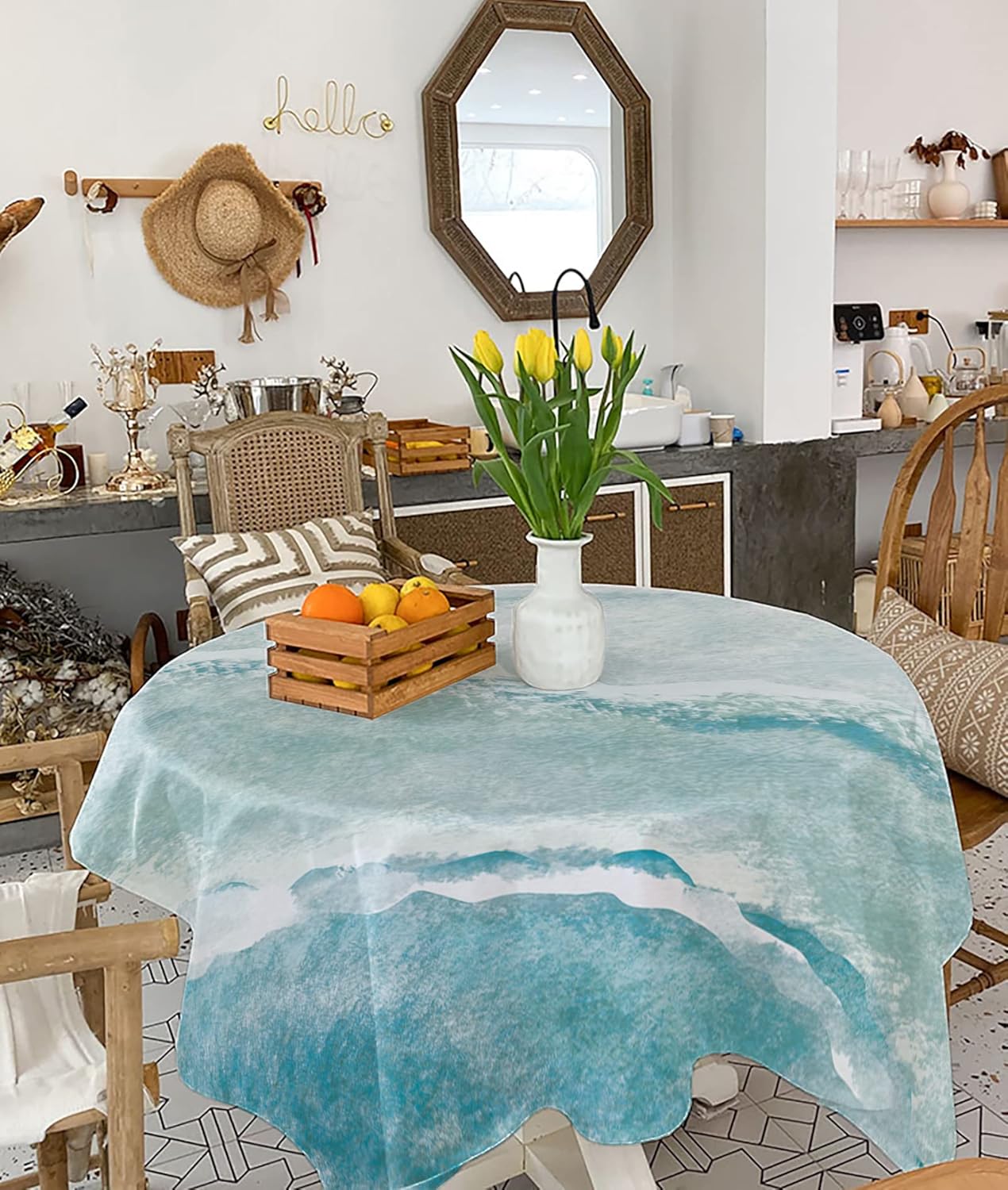 Tablecloths for Square/Round Tables Art Ocean Sea Waves