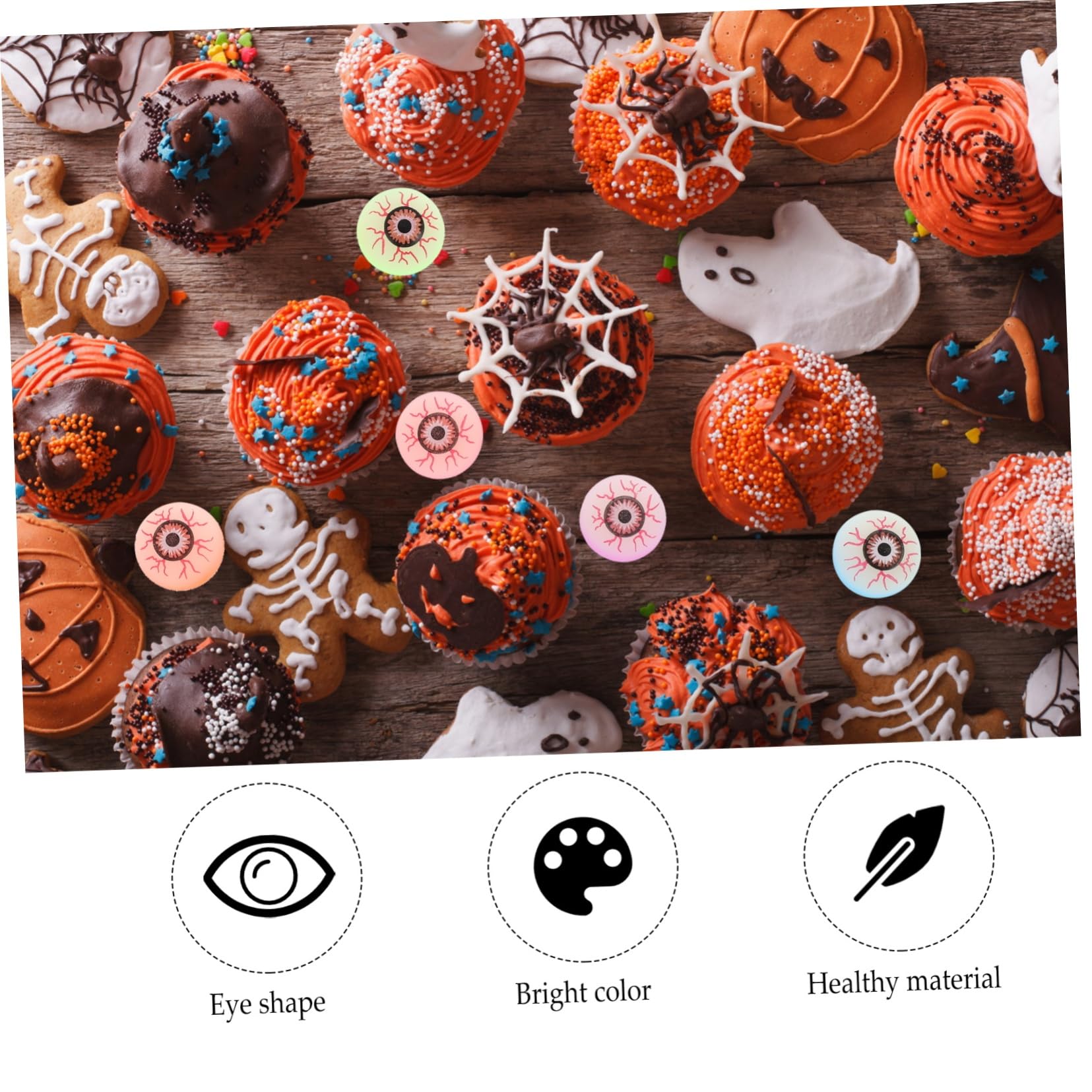Yardwe 80 Stck. Teiliges Halloween Partyset mit Realistischen Bunten Plastik Augen Gruselige Goodie Bag Füller für Wiederverwendbare Dekoration für Horror und