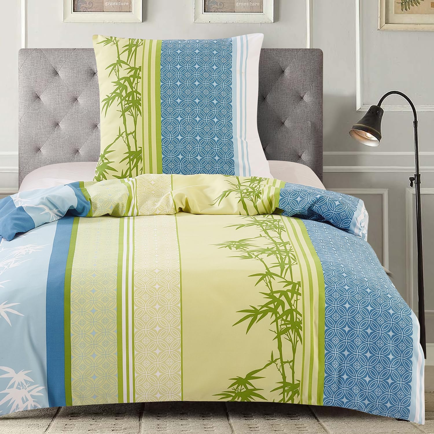 Hengwei Bed Linen 140 x 200 cm, 2-Piece Set, Extra Soft Bed Linen Set for Single Bed, High-Quality Microfibre Duvet Cover with Pillowcase 70 x 90…