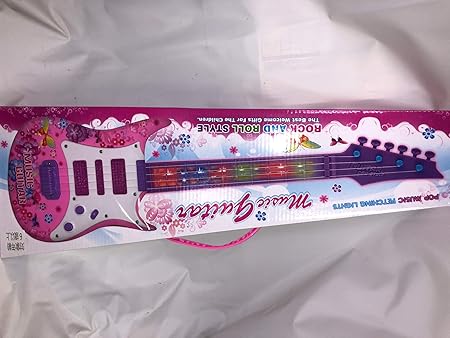 Amazon キッズ エレキ ロックギター Music Guitar ピンク ギター 弦楽器 おもちゃ