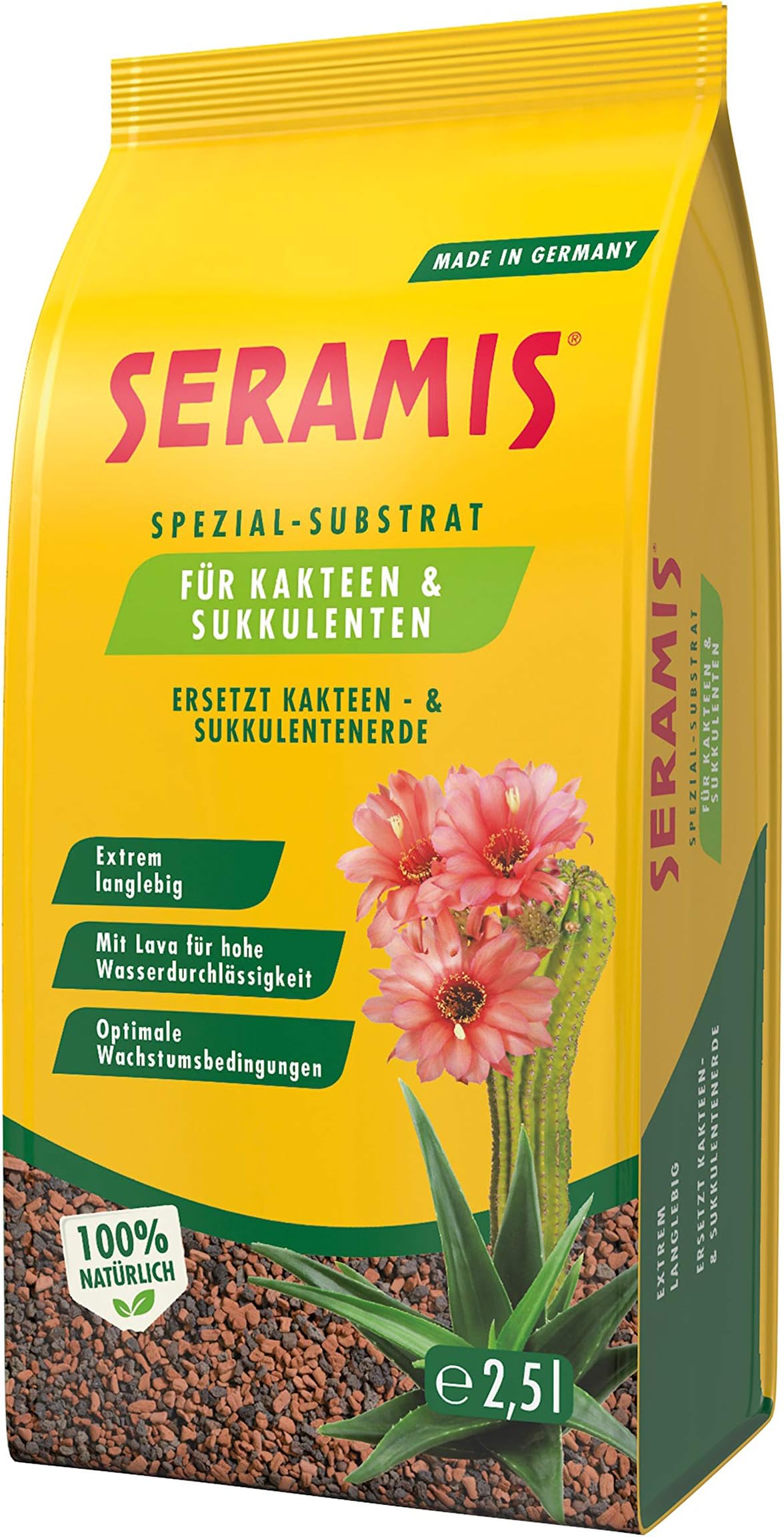 SeramisTon-Granulat ALS Pflanzenerden-Ersatz für Kakteen und Sukkulenten, Spezial-Substrat, Rotbraun/Antrazith, 2,5 Liter